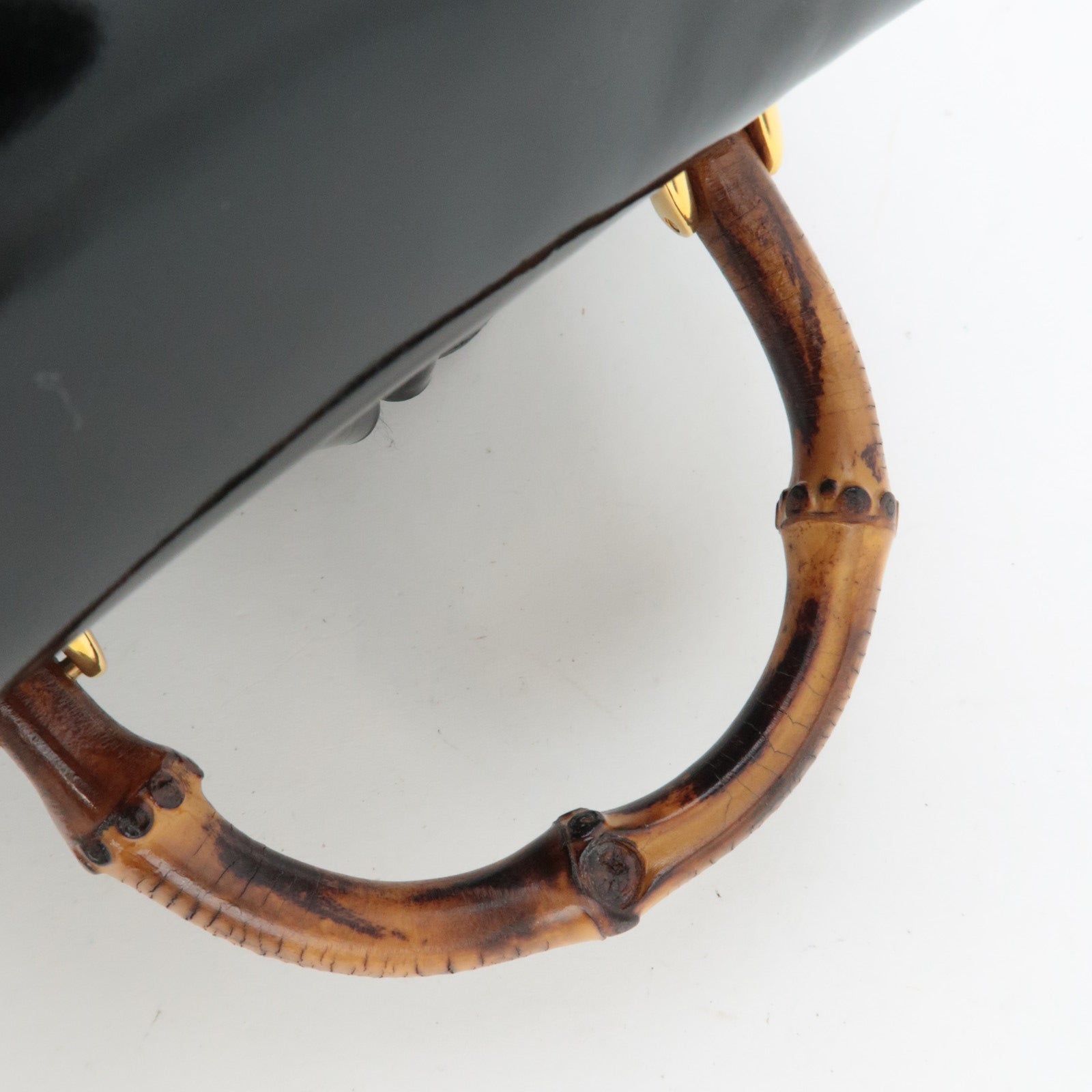 GUCCI Bamboo Mini Patent Backpack Black 003.1705