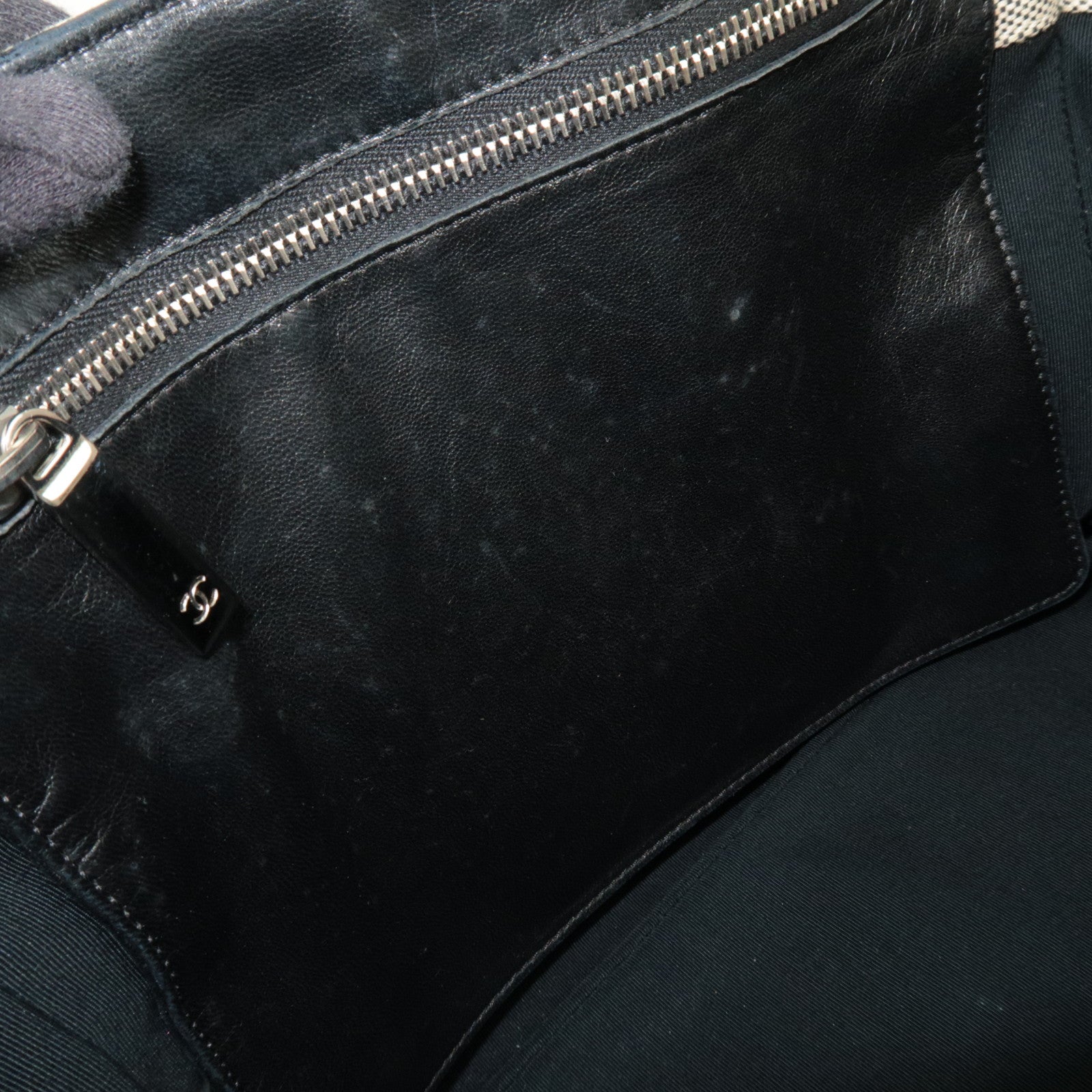 CHANEL Coco Mark Camellia No. 5 Canvas Patent Chain Tote Bag Beige Yellow Black A31573 *Box, Dust bag, G card