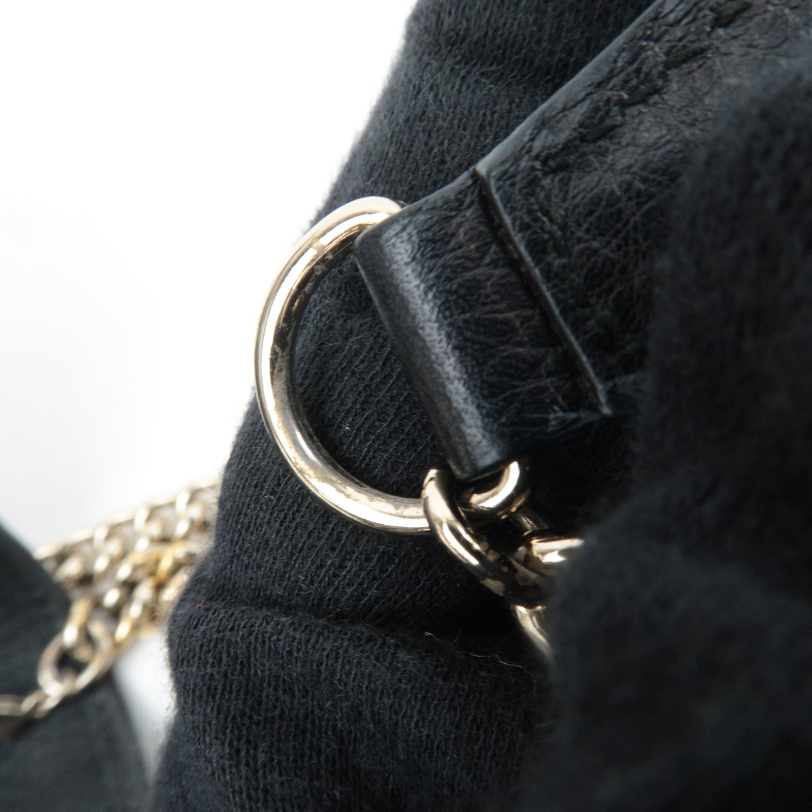 GUCCI Soho Interlocking G Leather Chain Wallet WOC Black 407041 *Box, Dust bag