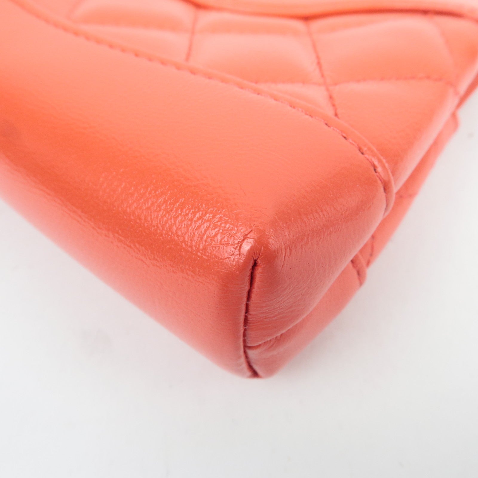 CHANEL 31 Matelasse Chain Clutch Shoulder bag Shiny Lambskin Coral AP3875