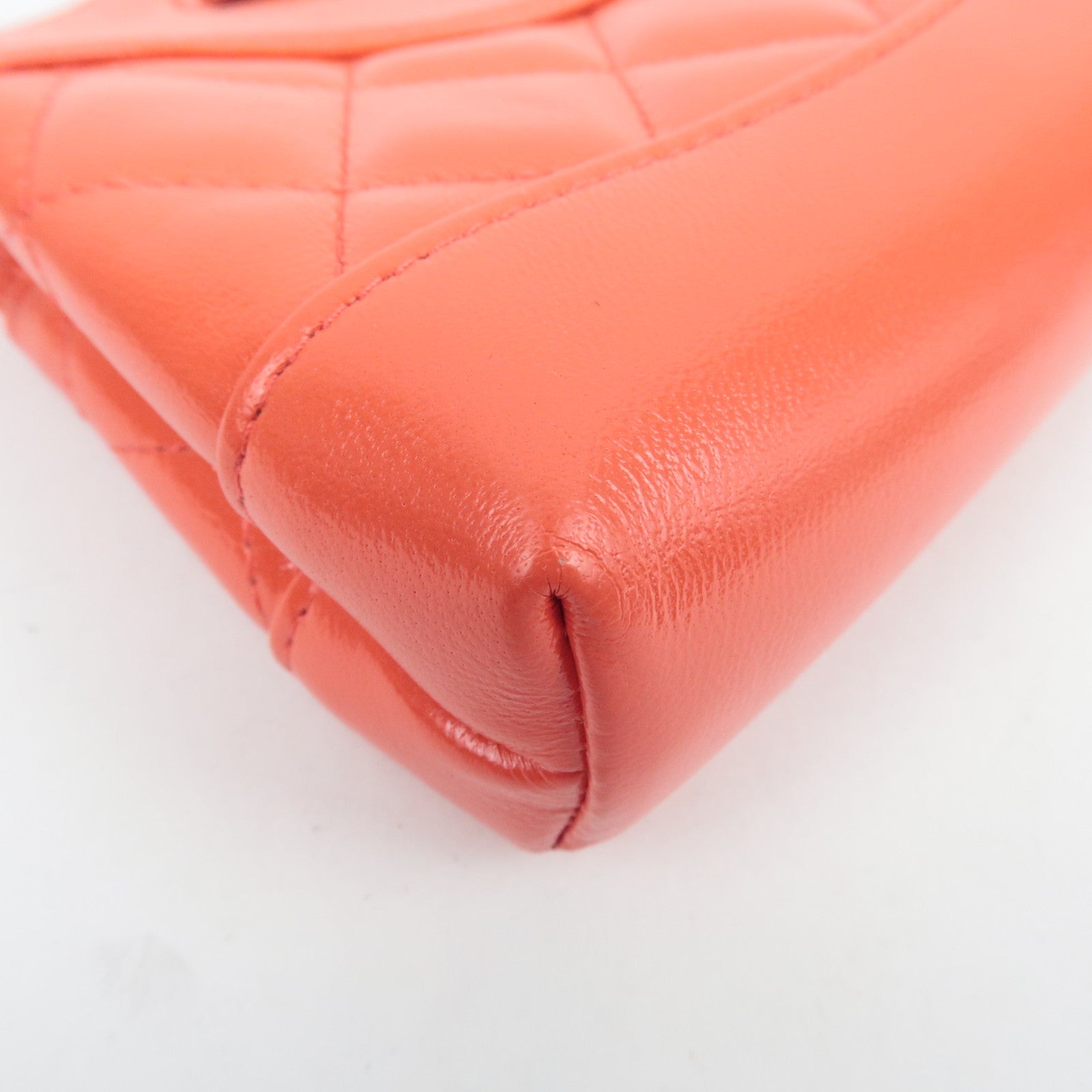 CHANEL 31 Matelasse Chain Clutch Shoulder bag Shiny Lambskin Coral AP3875