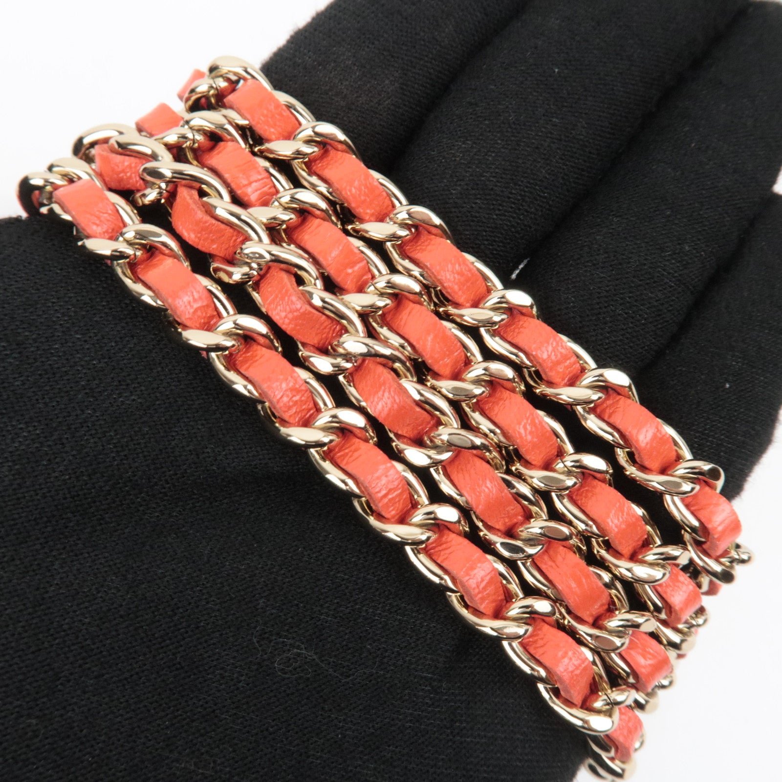 CHANEL 31 Matelasse Chain Clutch Shoulder bag Shiny Lambskin Coral AP3875