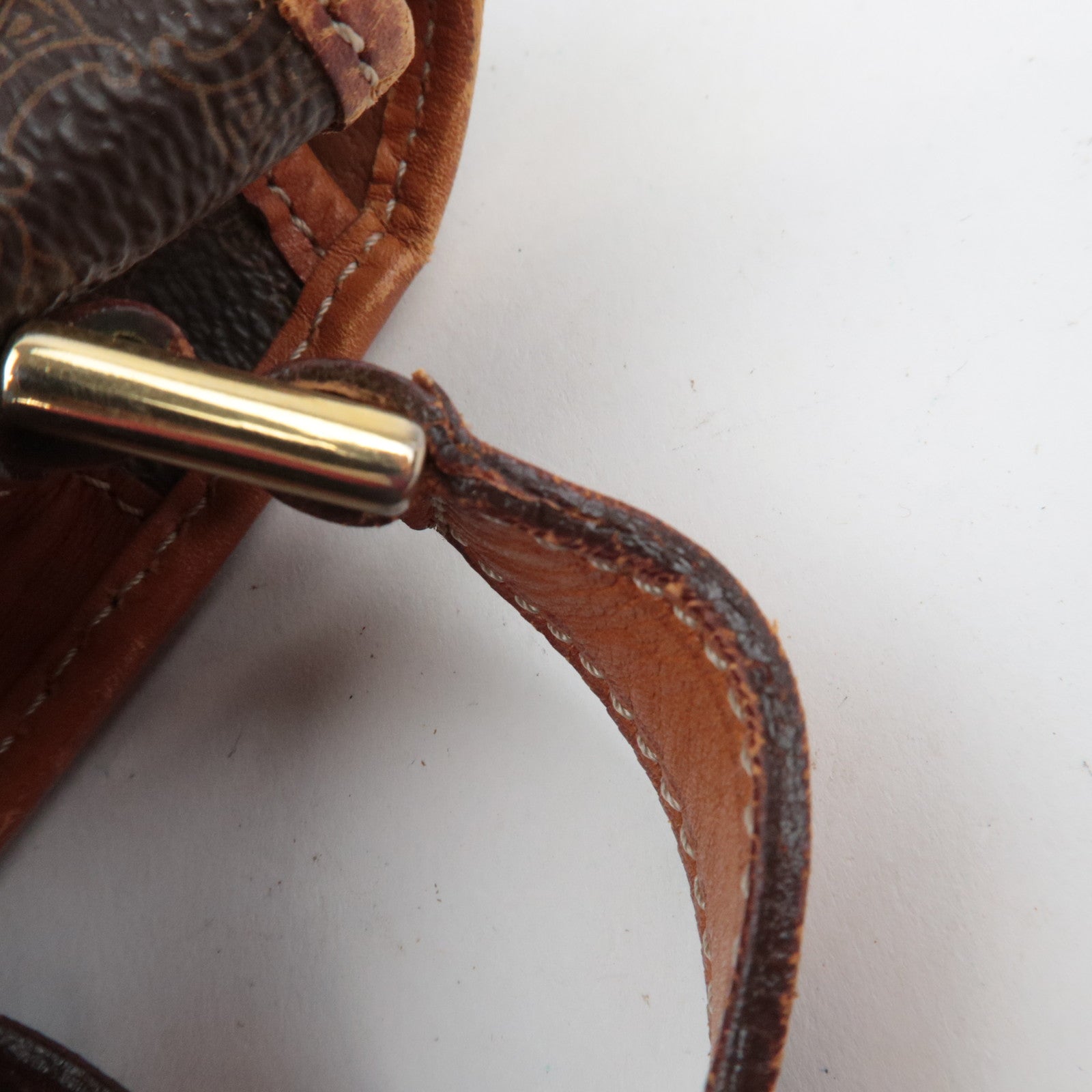 CELINE Macadam PVC Leather Shoulder Bag Brown
