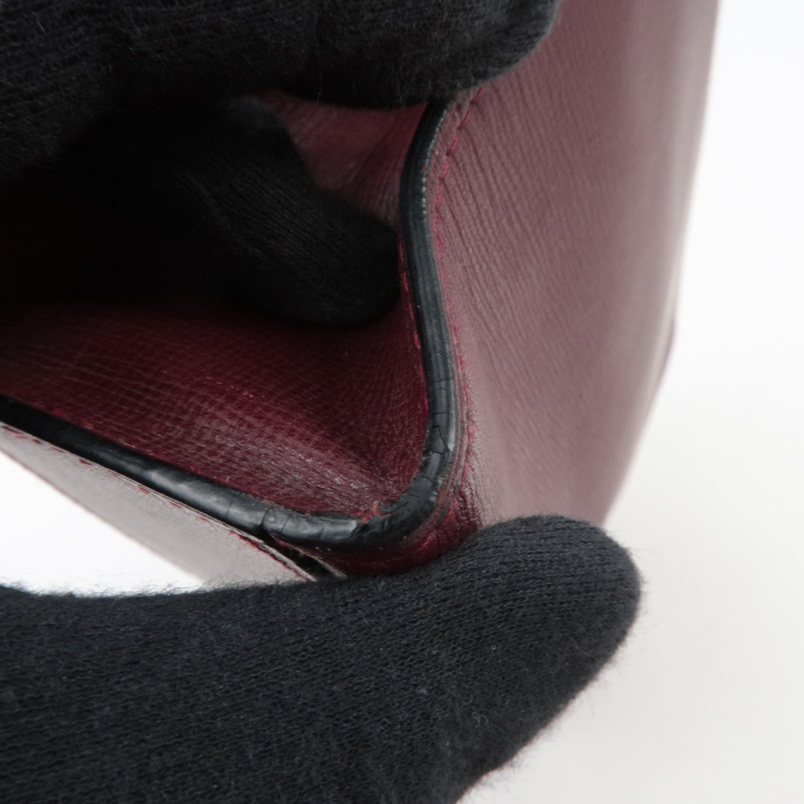 Cartier Must Line Leather Clutch Bag Bordeaux