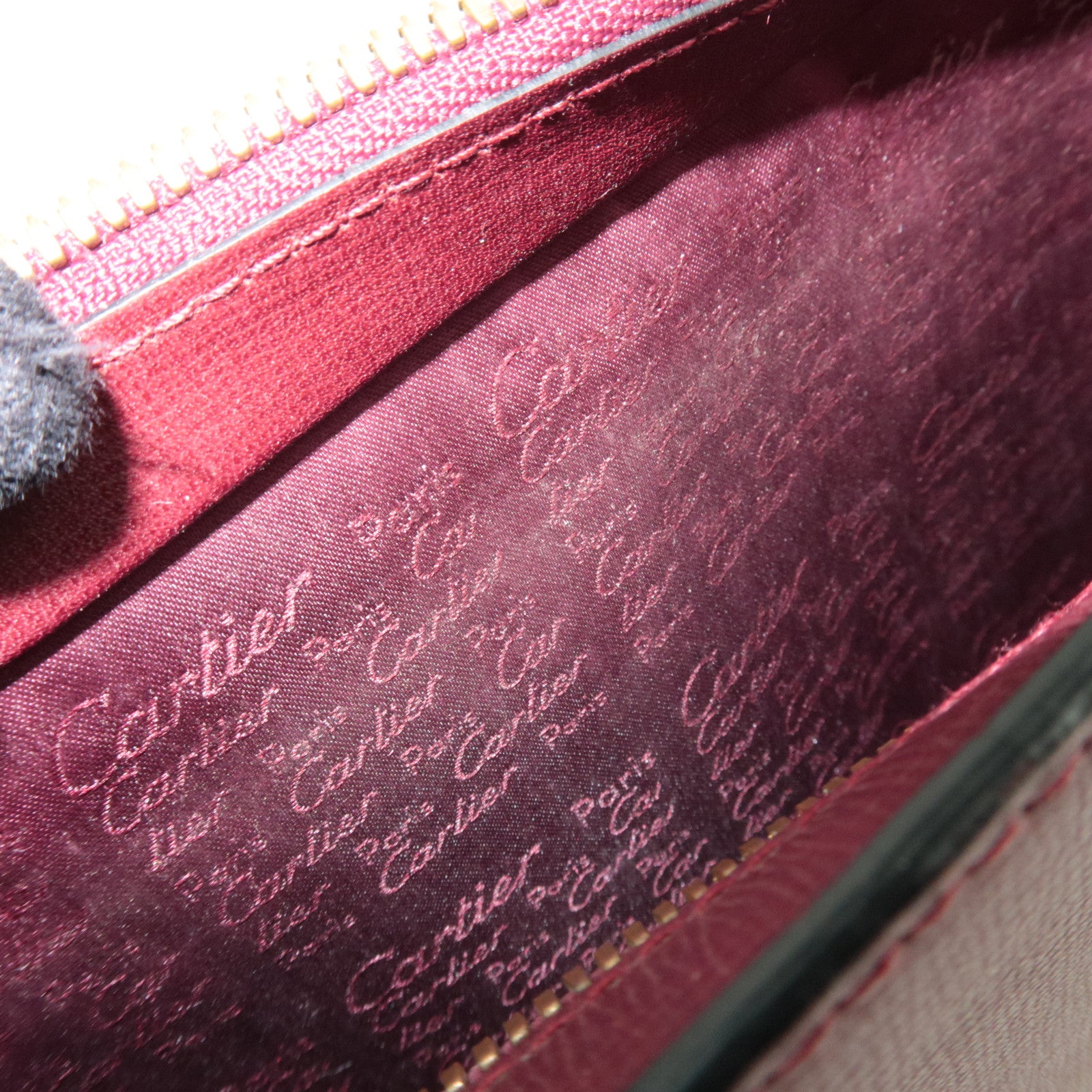 Cartier Must Line Leather Clutch Bag Bordeaux