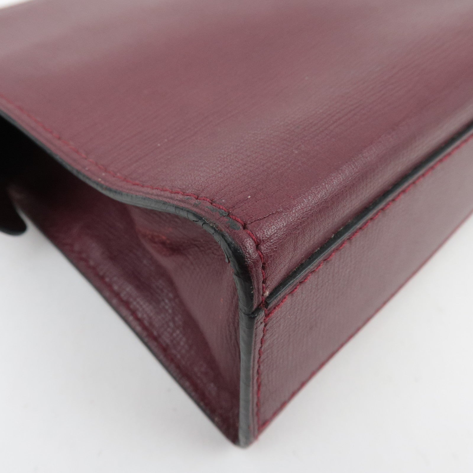 Cartier Must Line Leather Clutch Bag Bordeaux