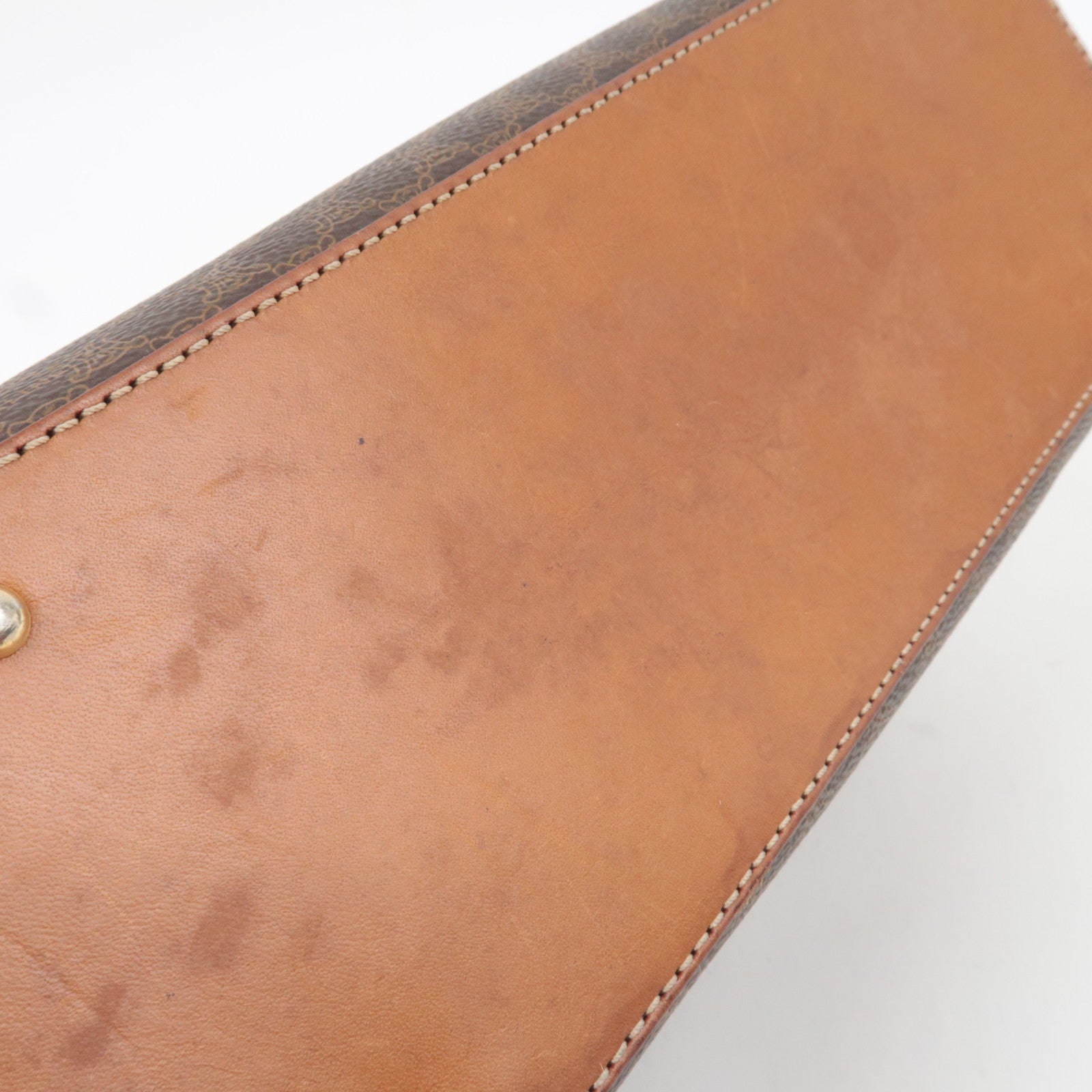 CELINE Macadam PVC Leather Handbag Brown