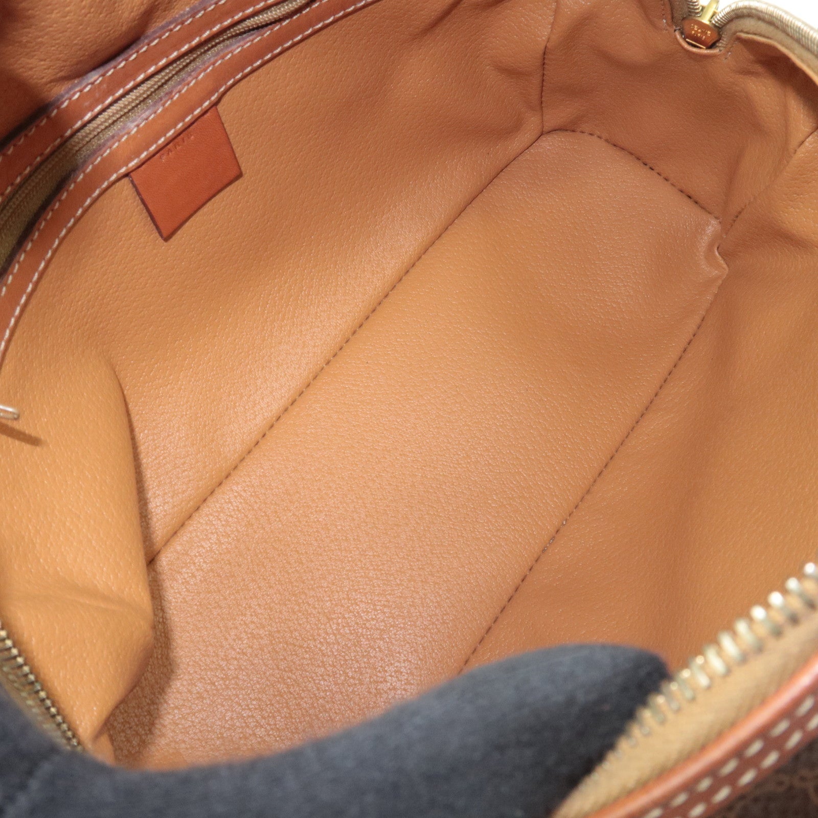 CELINE Macadam PVC Leather Handbag Brown