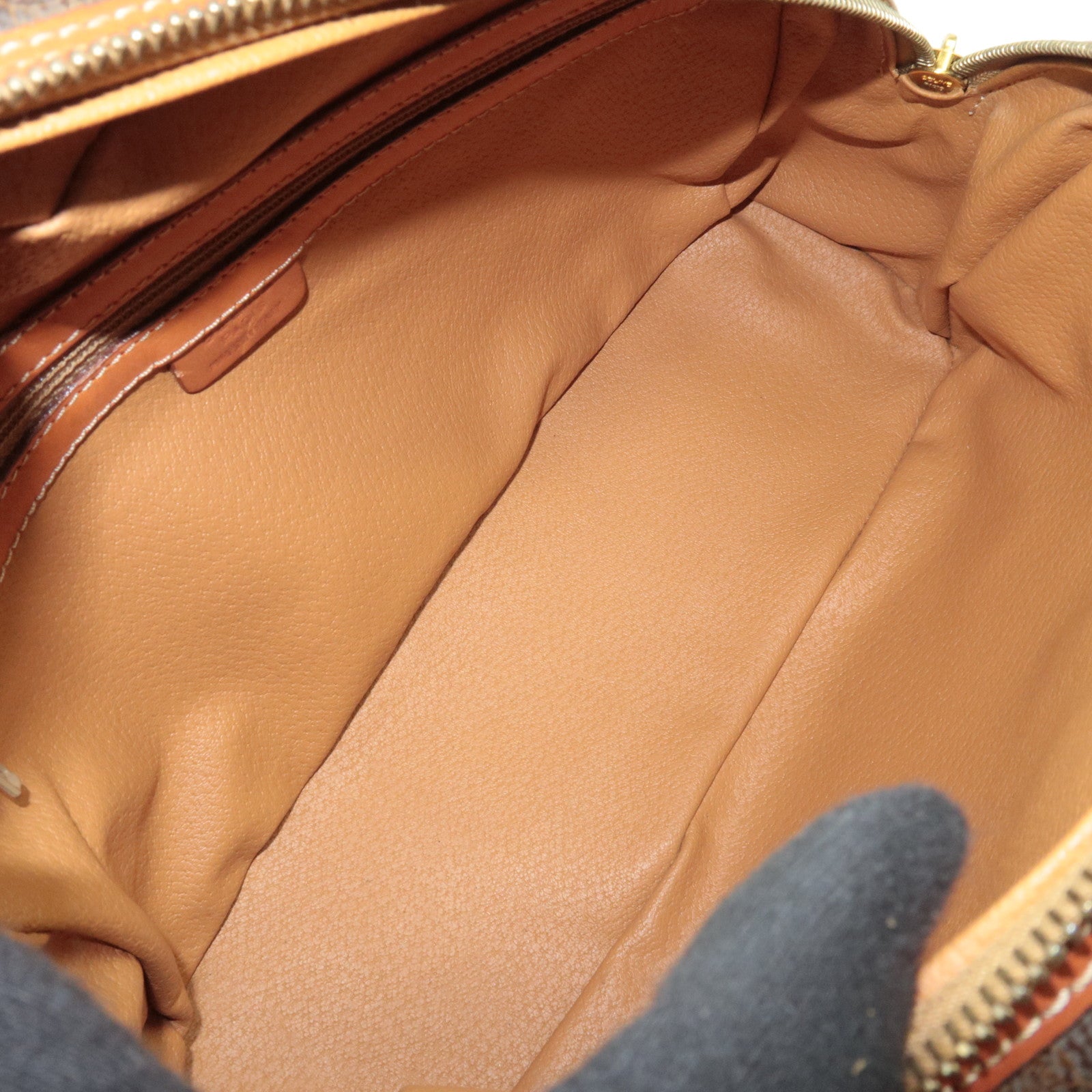 CELINE Macadam PVC Leather Handbag Brown