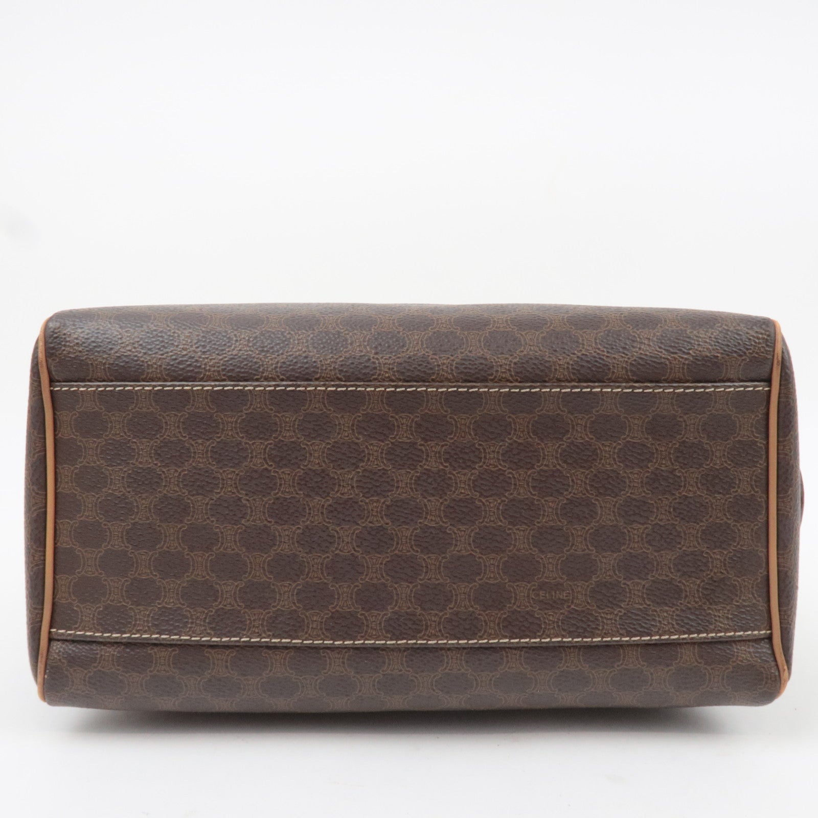 CELINE Macadam PVC Leather Handbag Brown