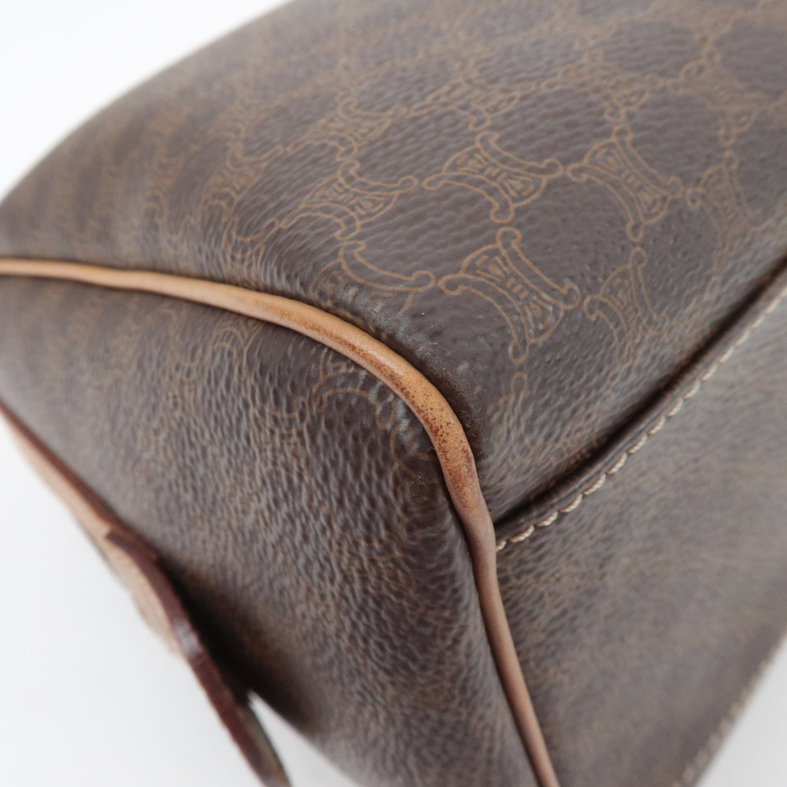 CELINE Macadam PVC Leather Handbag Brown