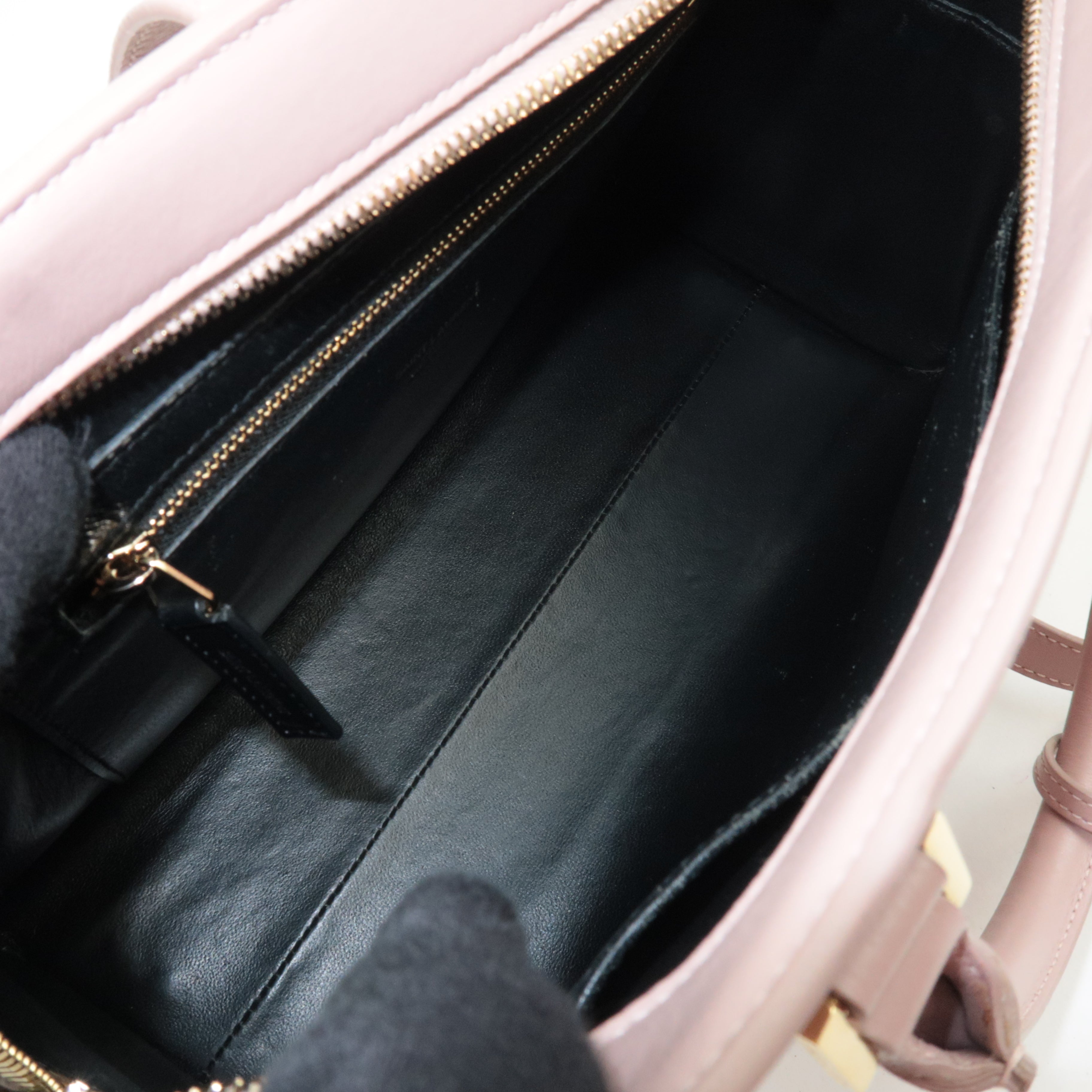 SAINT LAURENT Cabas Small 2Way Leather Handbag Pink 472469