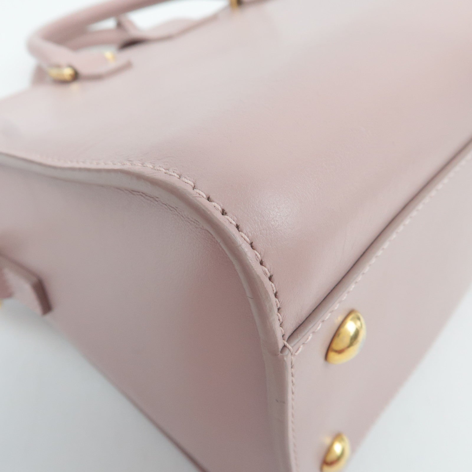 SAINT LAURENT Cabas Small 2Way Leather Handbag Pink 472469