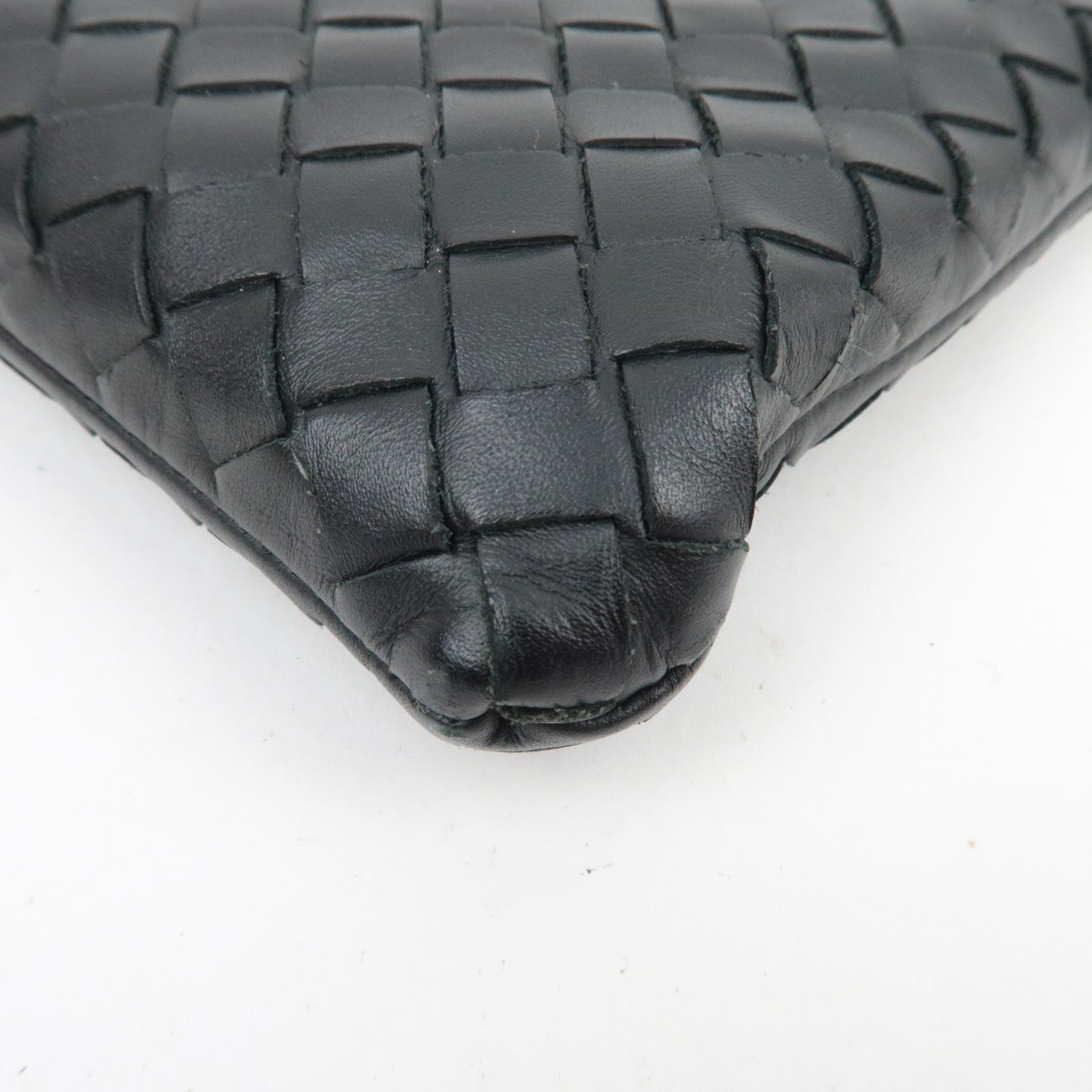 BOTTEGA VENETA Intrecciato Leather Clutch Bag Black