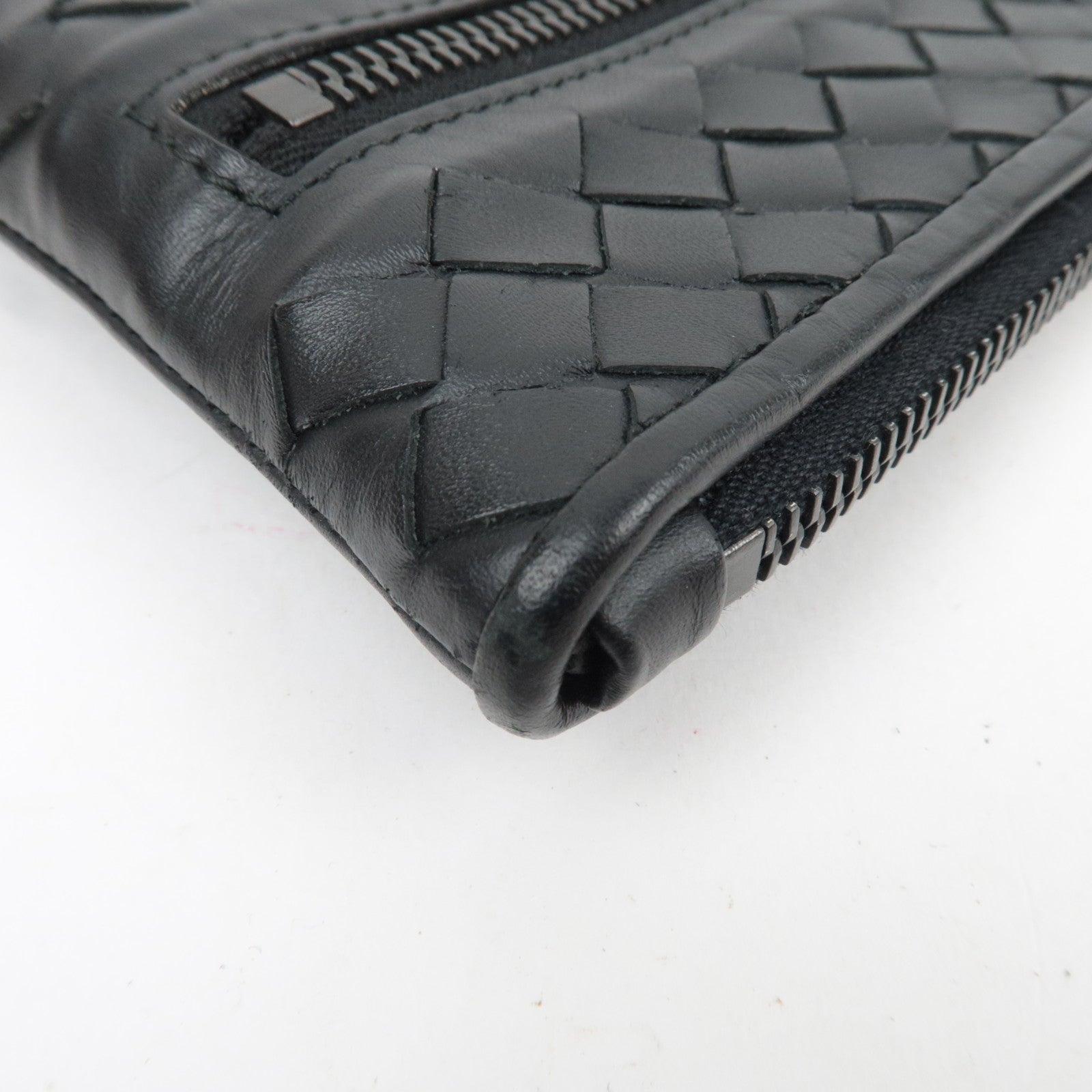 BOTTEGA VENETA Intrecciato Leather Clutch Bag Black