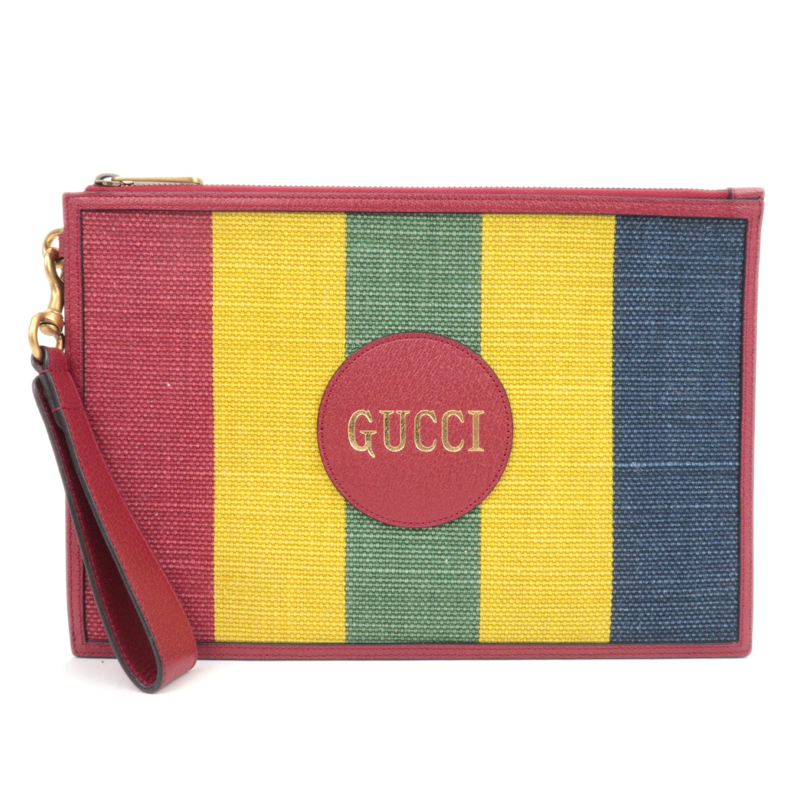 GUCCI Baiadera Canvas Leather Clutch Bag 62560287549