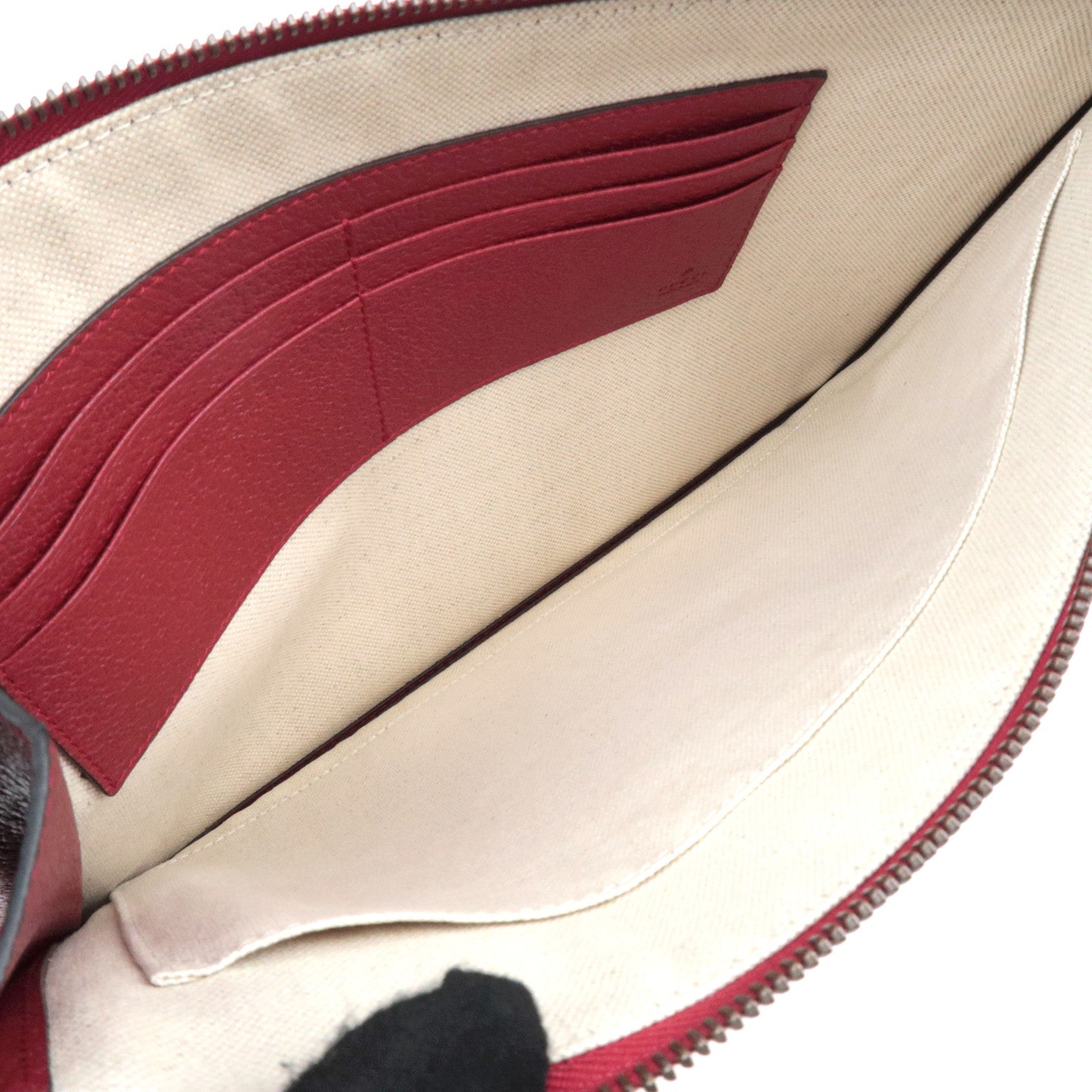 GUCCI Baiadera Canvas Leather Clutch Bag 625602