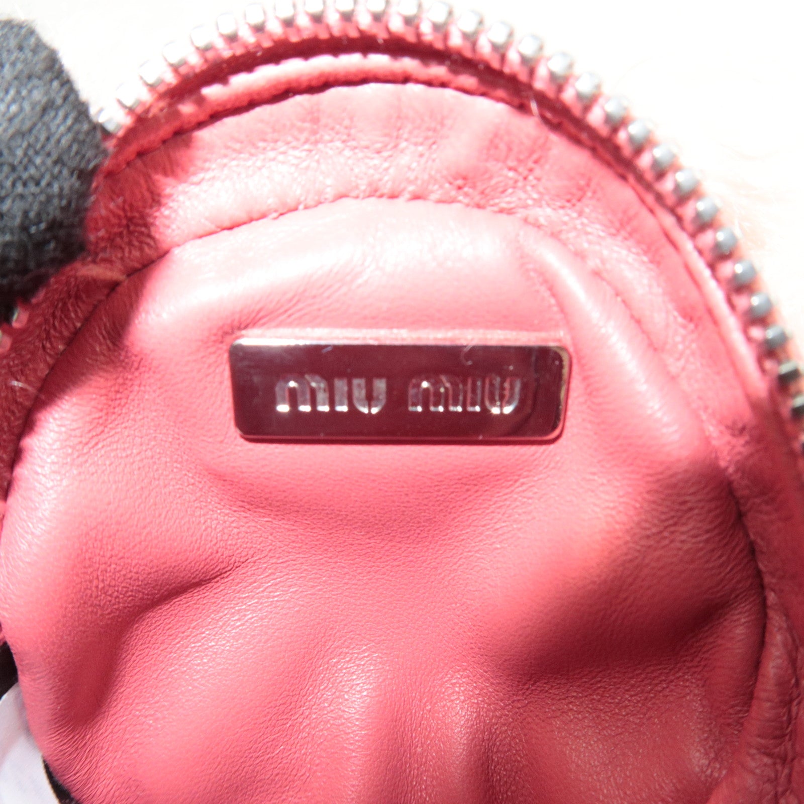 MIU MIU Fur Small Round Pouch Pink