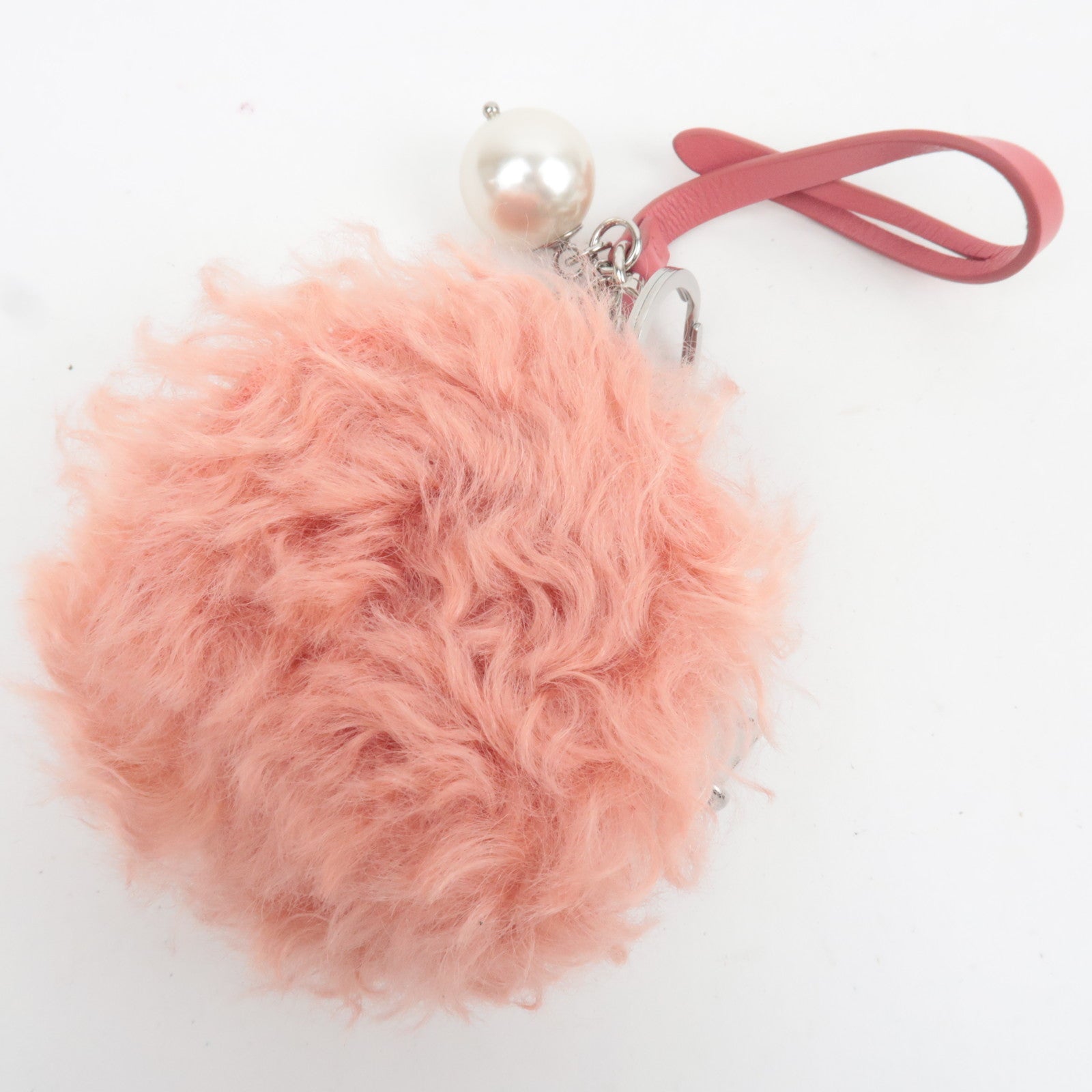 MIU MIU Fur Small Round Pouch Pink