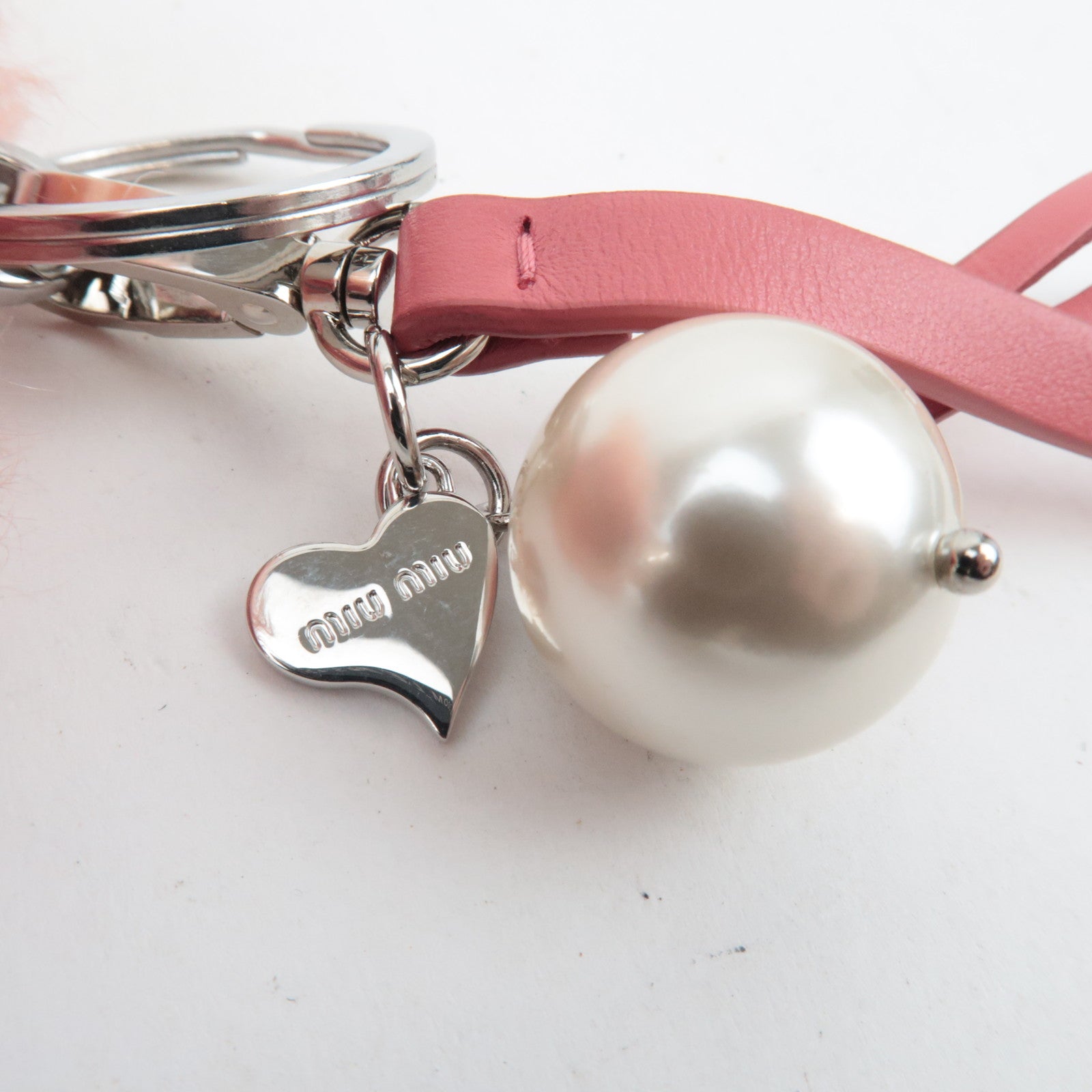 MIU MIU Fur Small Round Pouch Pink