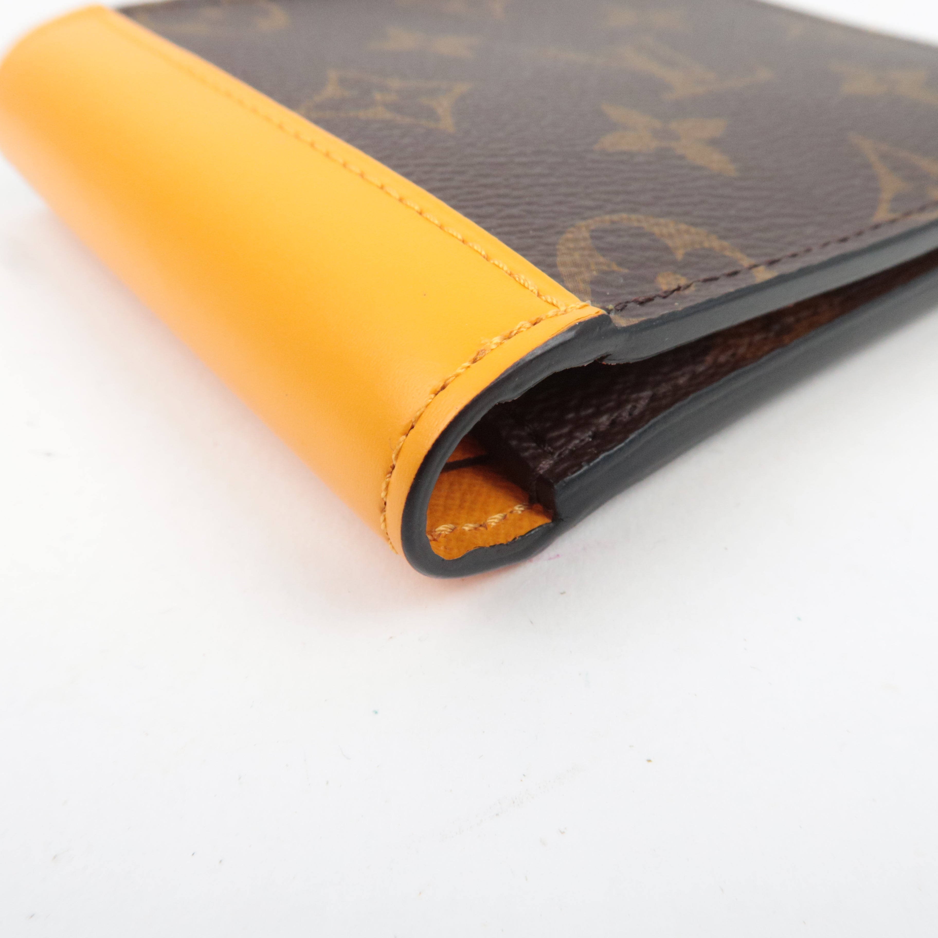 Louis Vuitton Monogram Macassar Portefeuille Multiple Wallet Orange M82538