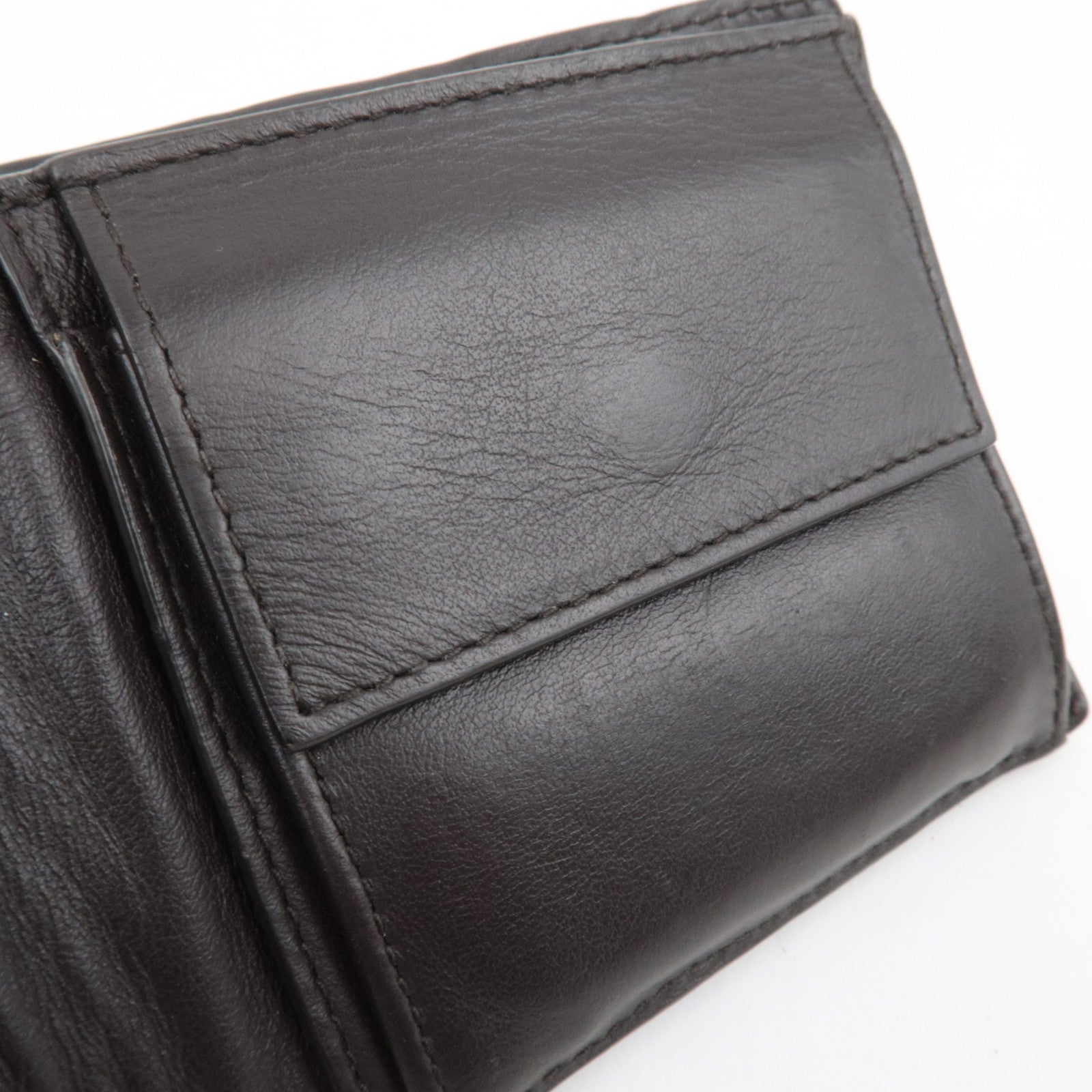 BOTTEGA VENETA Intrecciato Leather Wallet Dark Brown