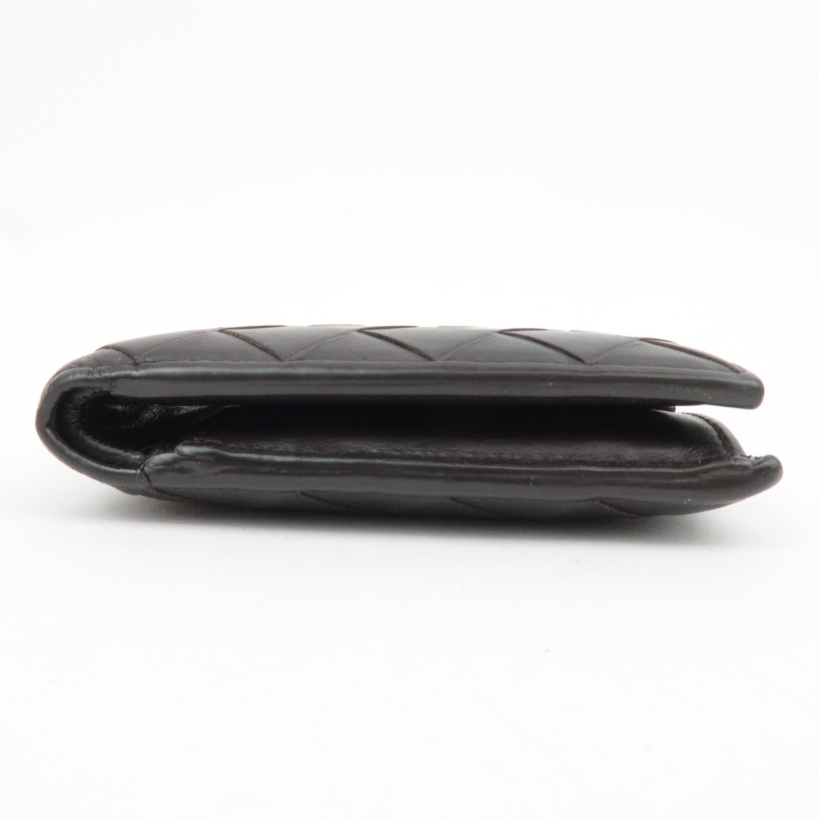 BOTTEGA VENETA Intrecciato Leather Wallet Dark Brown