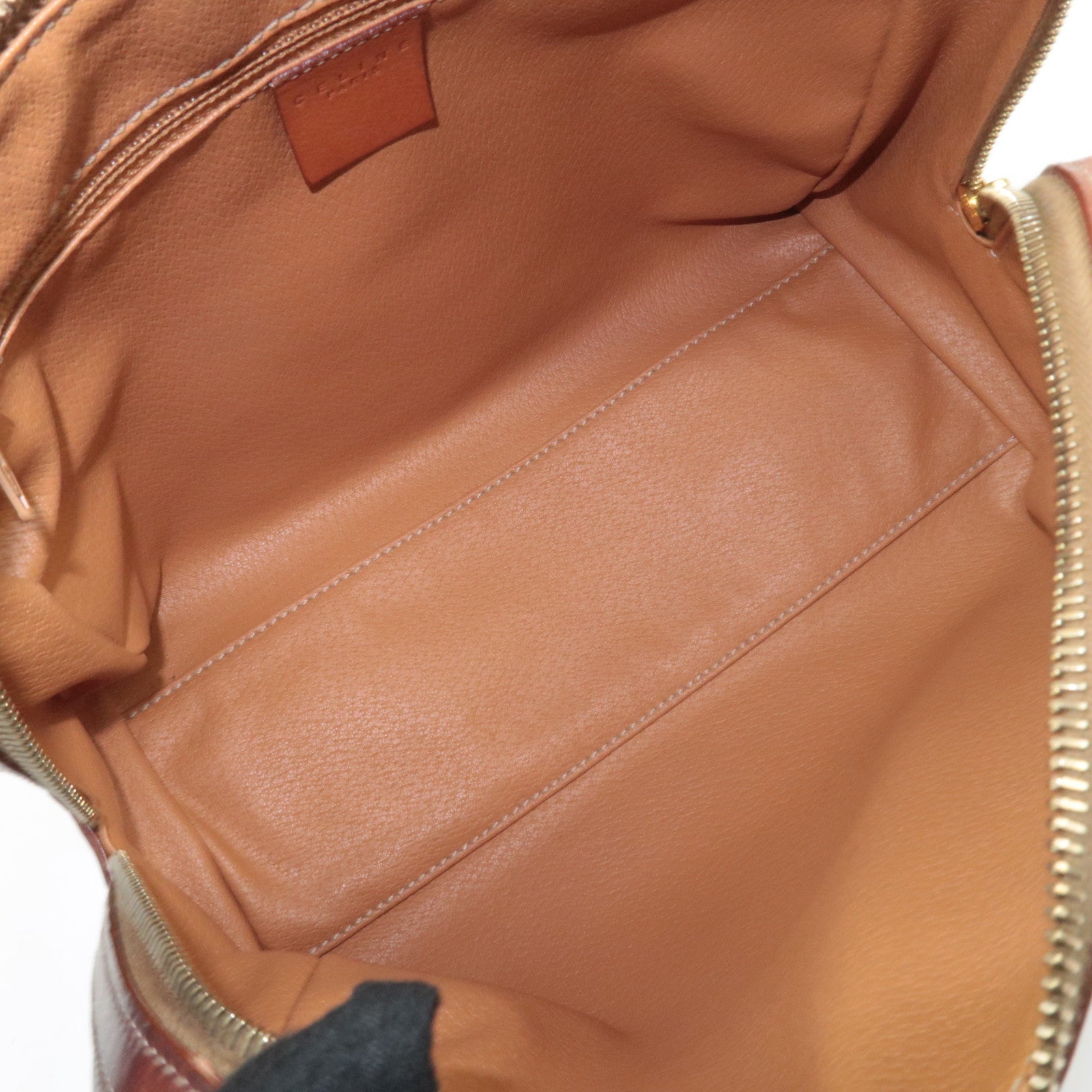 CELINE Macadam PVC Leather Handbag Brown