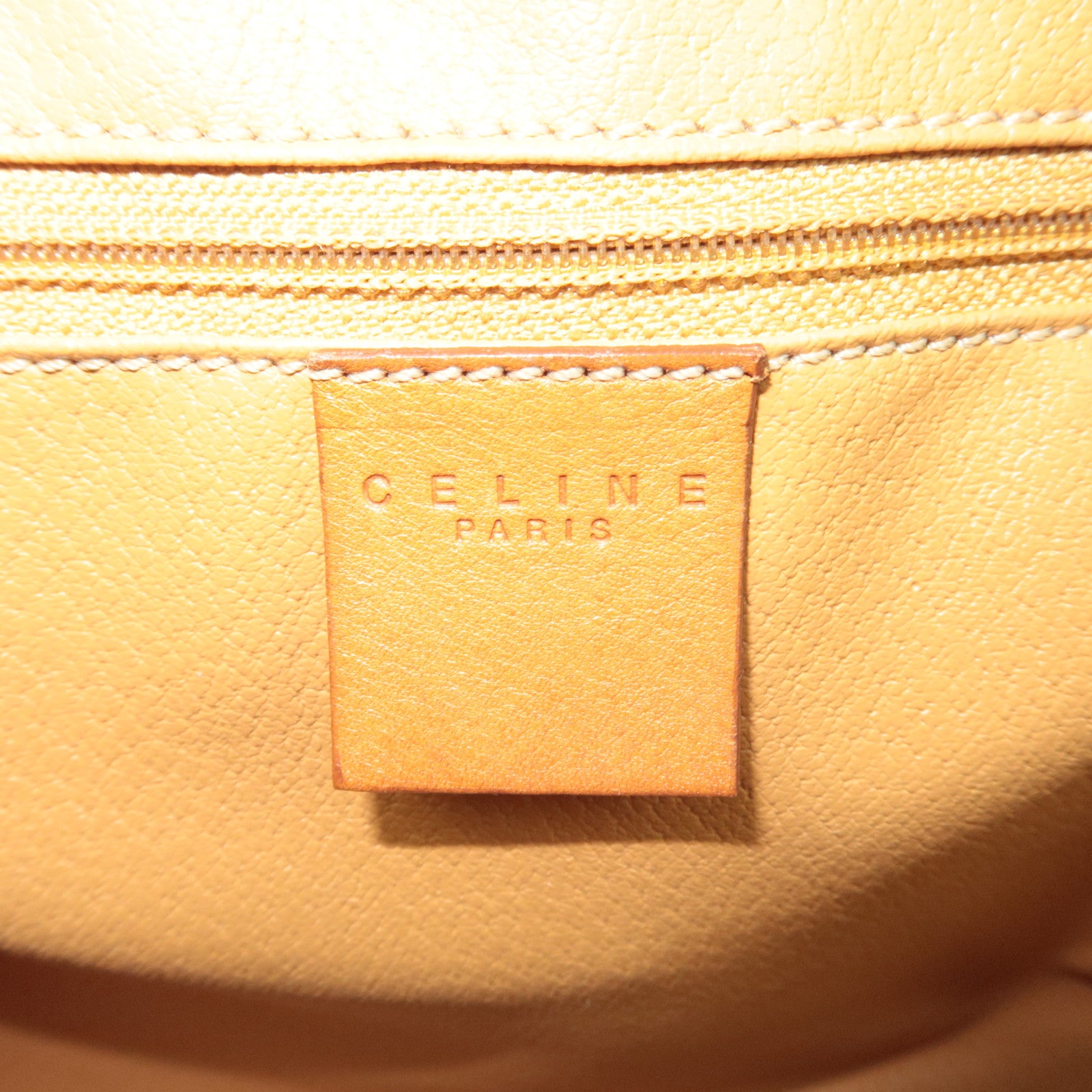 CELINE Macadam PVC Leather Handbag Brown