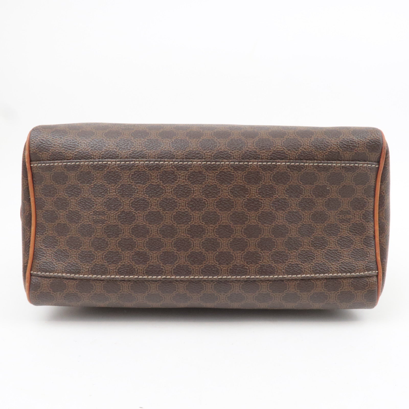 CELINE Macadam PVC Leather Handbag Brown