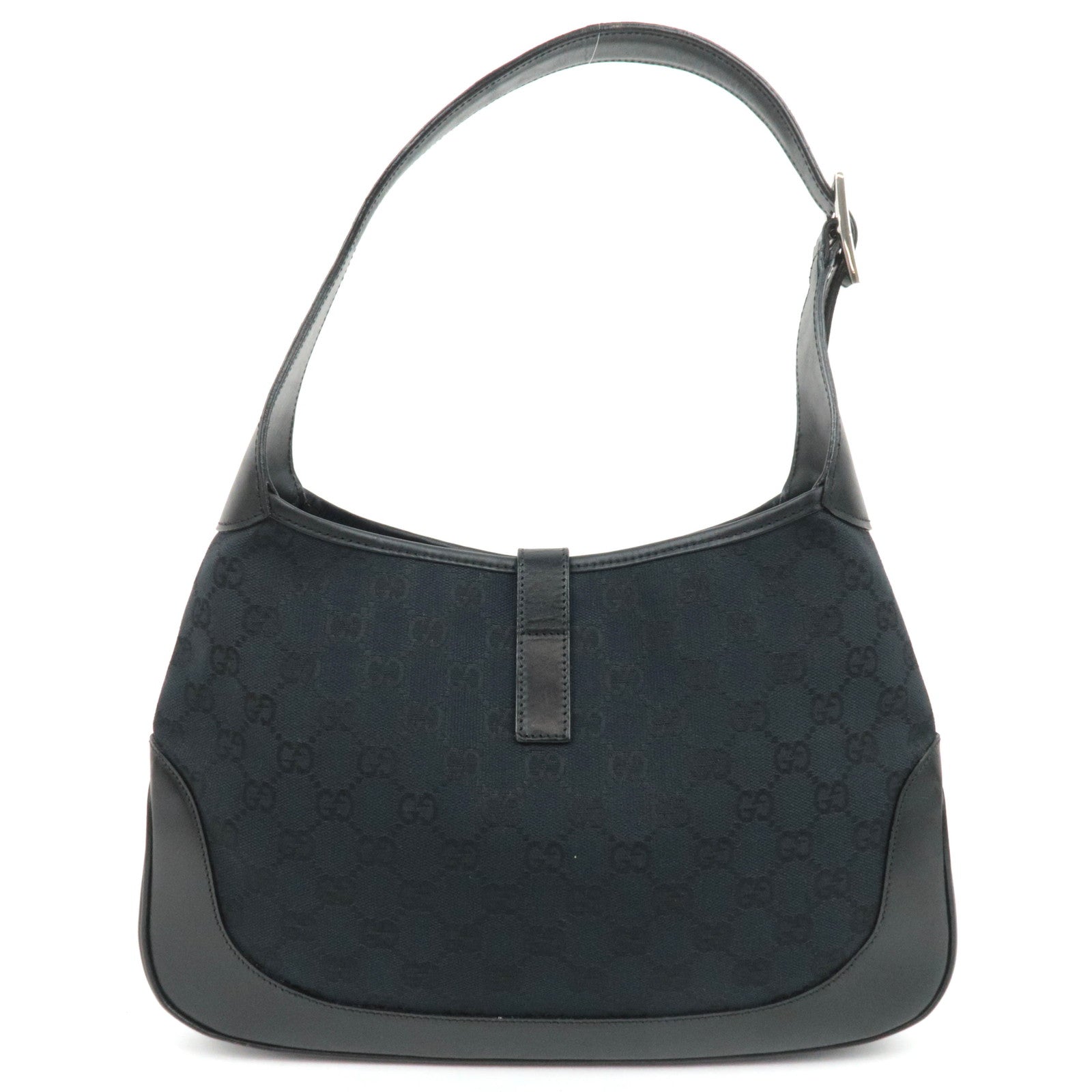GUCCI Jackie GG Canvas Shoulder Bag Black 001.3306