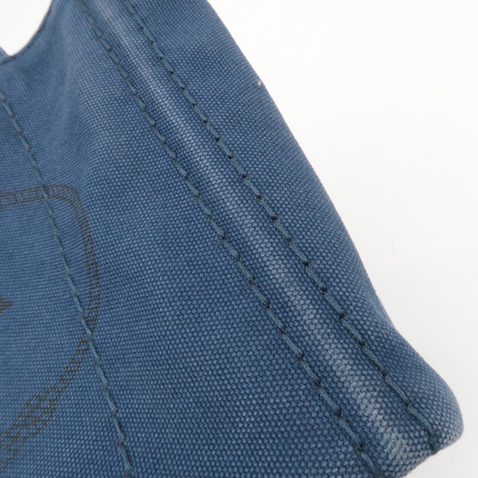 PRADA Canapa Mini Canvas Tote Bag Navy 1BG439
