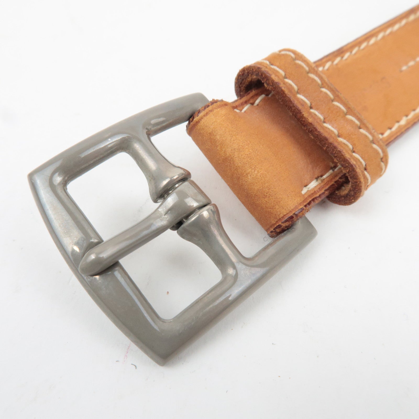 HERMES Etriviere Leather Belt Size 80 □B Stamp (1998)