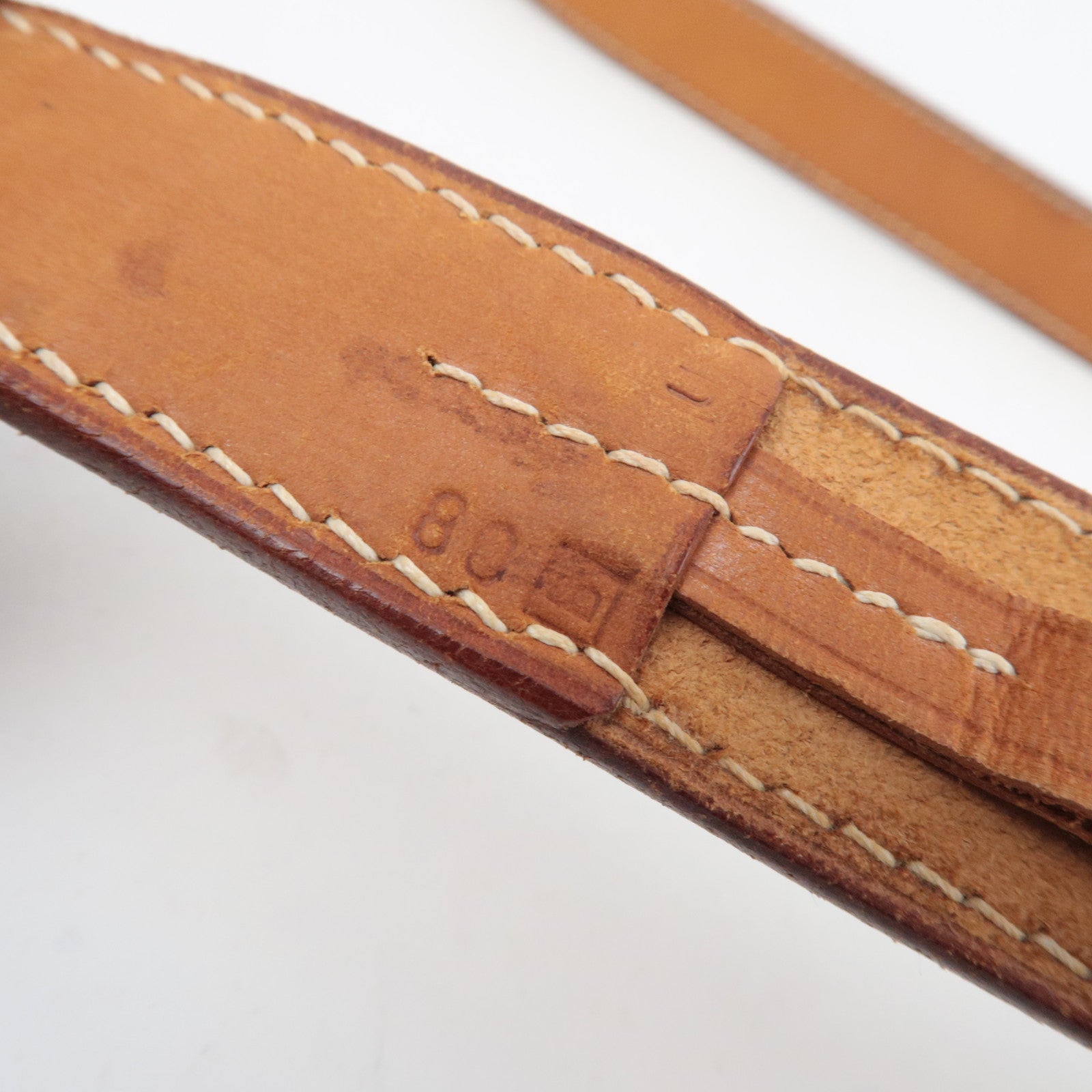 HERMES Etriviere Leather Belt Size 80 □B Stamp (1998)