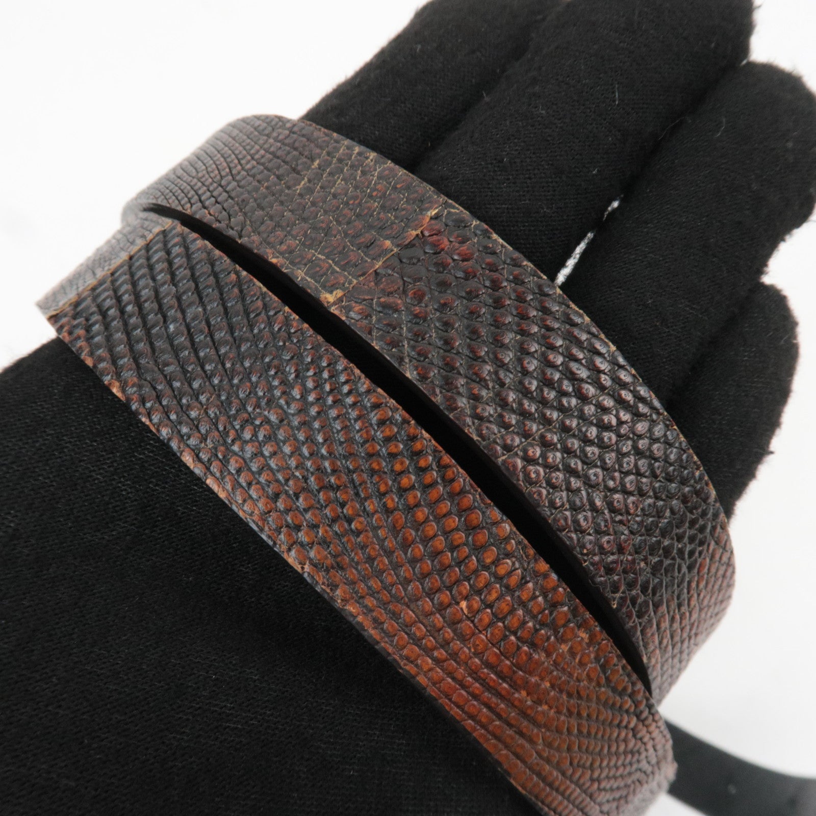 CELINE Double Studs Buckle Leather Belt Size S 80cm Brown