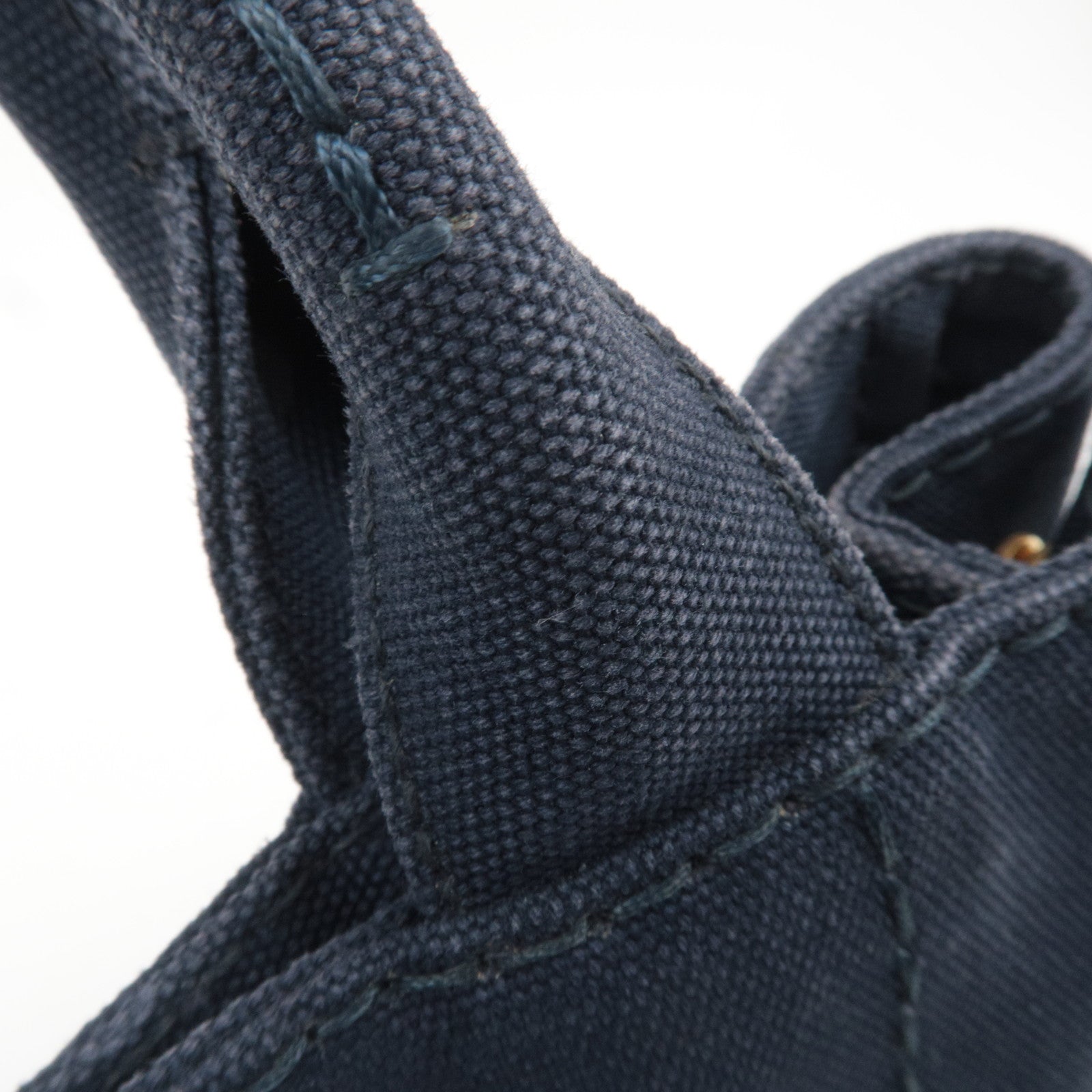 PRADA Canapa Mini 2-Way Canvas Tote Bag Navy 1BG439