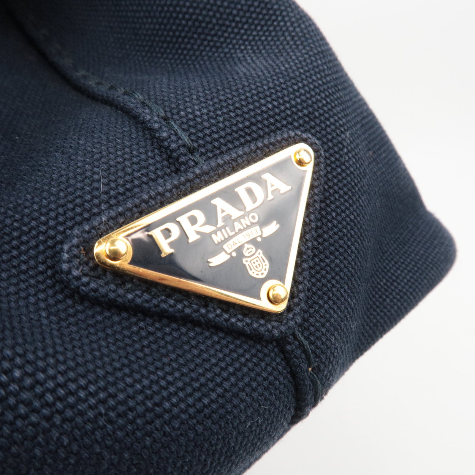 PRADA Canapa Mini 2-Way Canvas Tote Bag Navy 1BG439