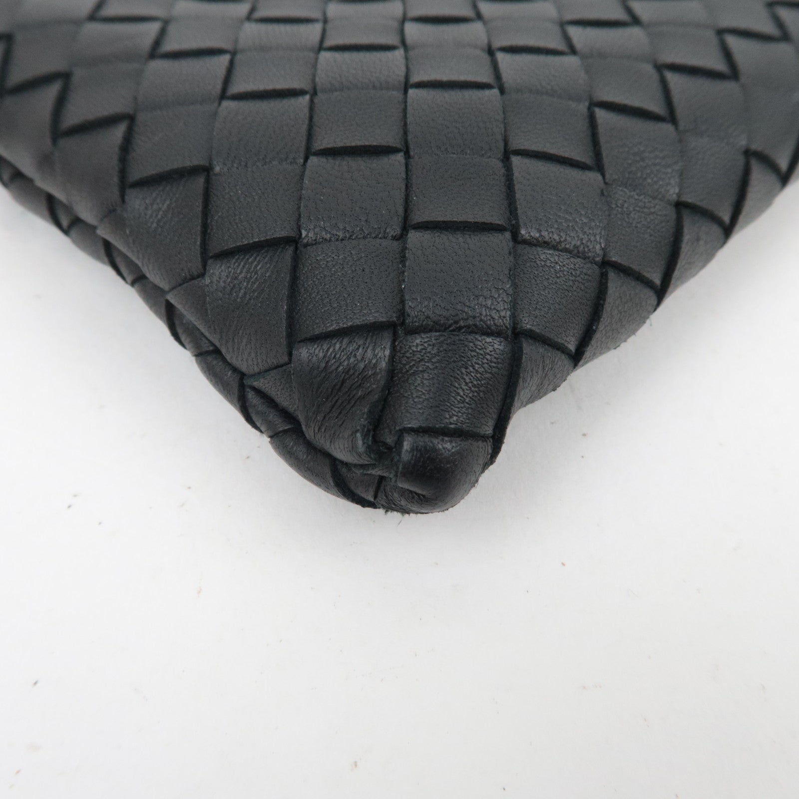 BOTTEGA VENETA Intrecciato Leather Clutch Bag Black
