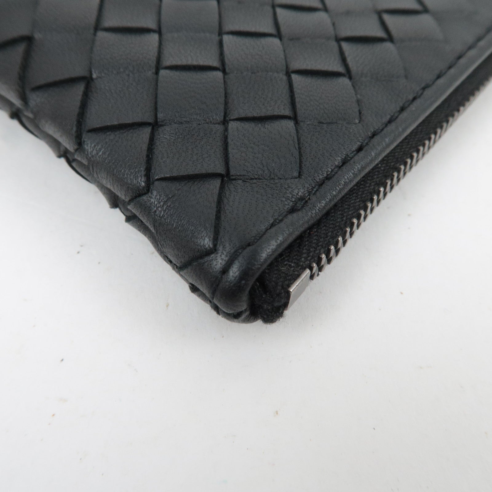 BOTTEGA VENETA Intrecciato Leather Clutch Bag Black