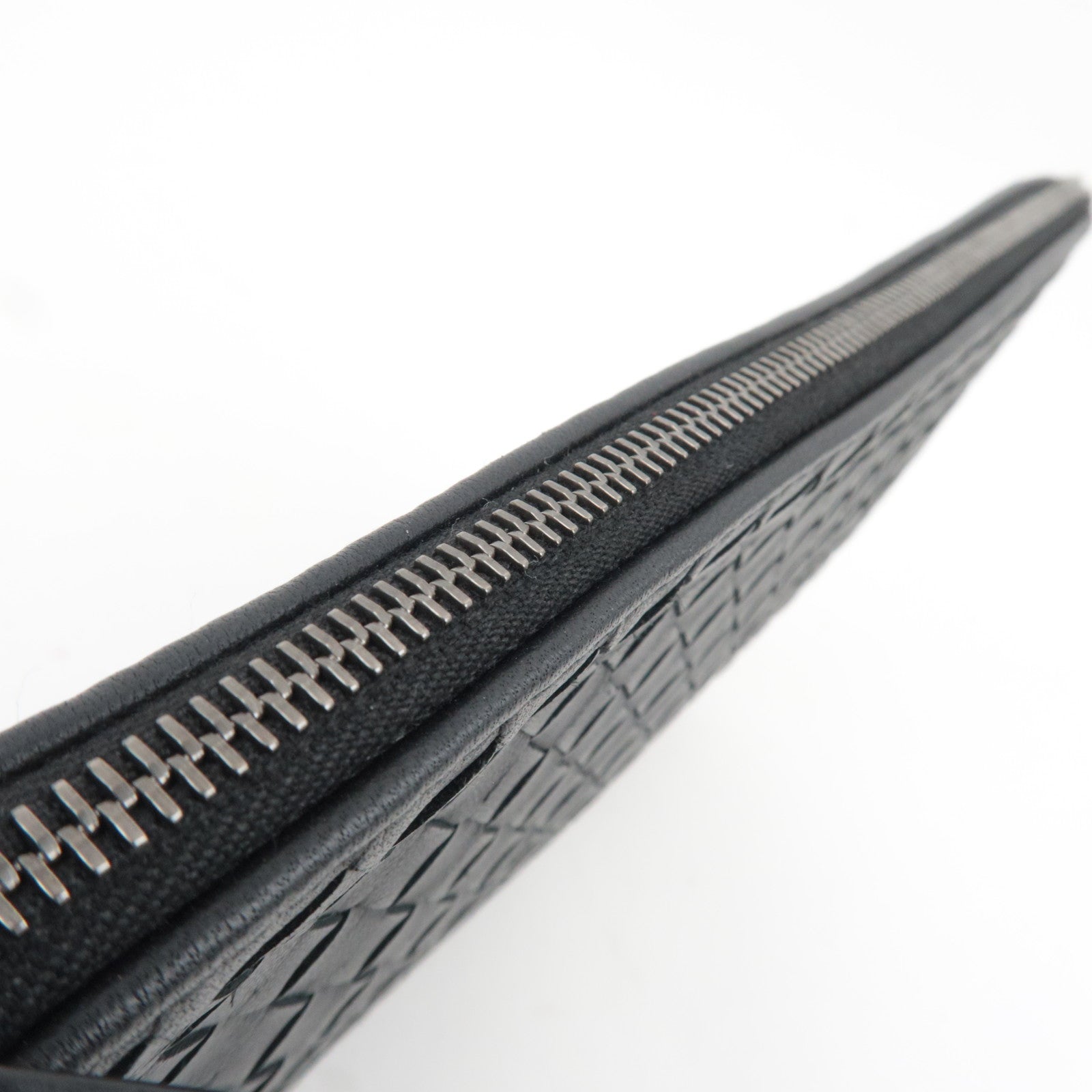 BOTTEGA VENETA Intrecciato Leather Clutch Bag Black