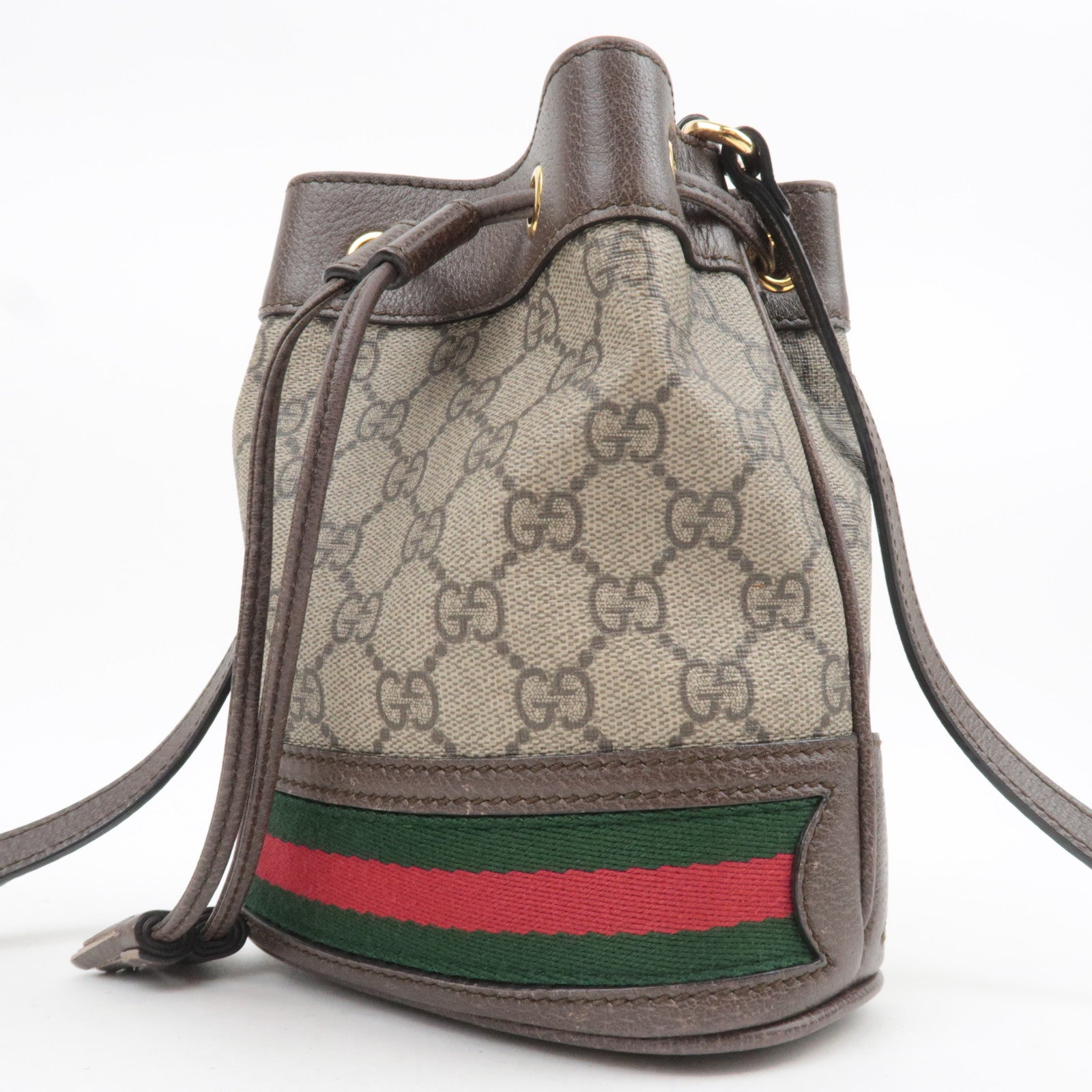GUCCI Ophidia Sherry GG Supreme Drawstring Shoulder Bag Beige 550620