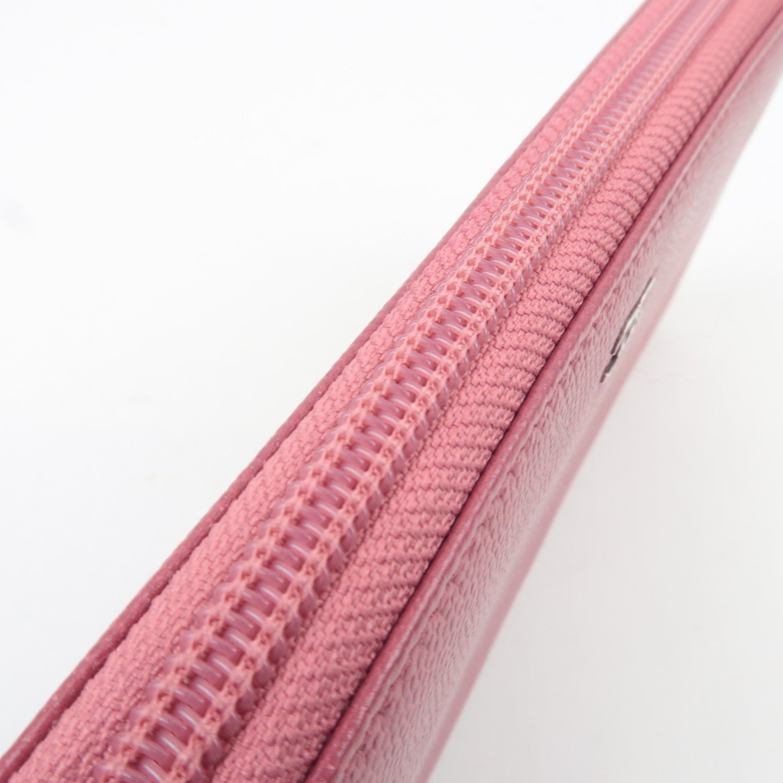 CHANEL Coco Mark Caviarskin Long Wallet Pink