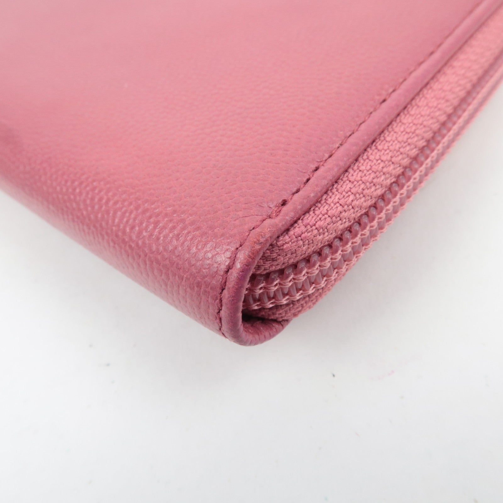 CHANEL Coco Mark Caviarskin Long Wallet Pink