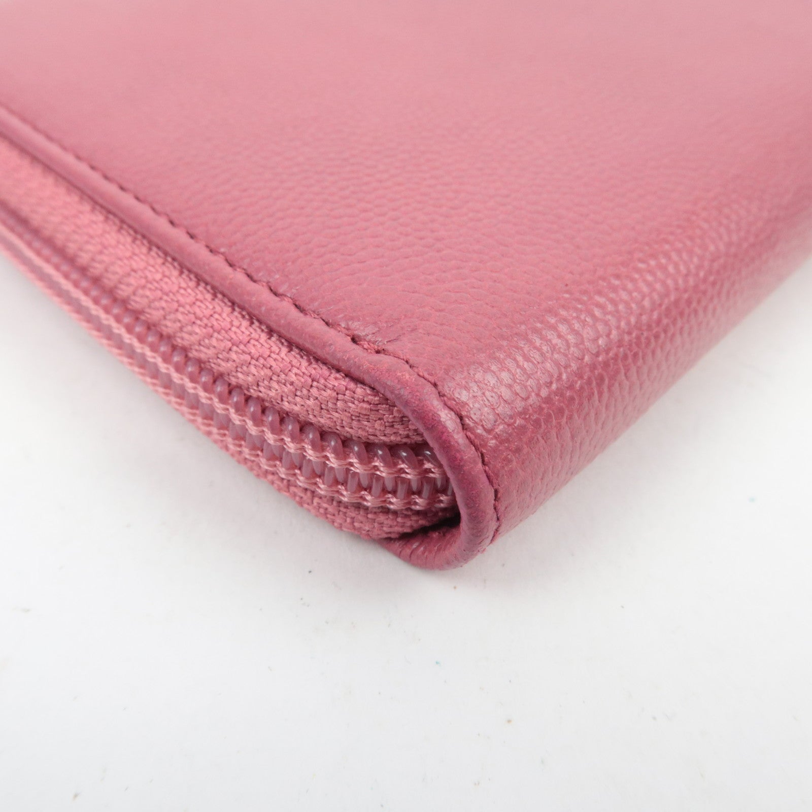 CHANEL Coco Mark Caviarskin Long Wallet Pink