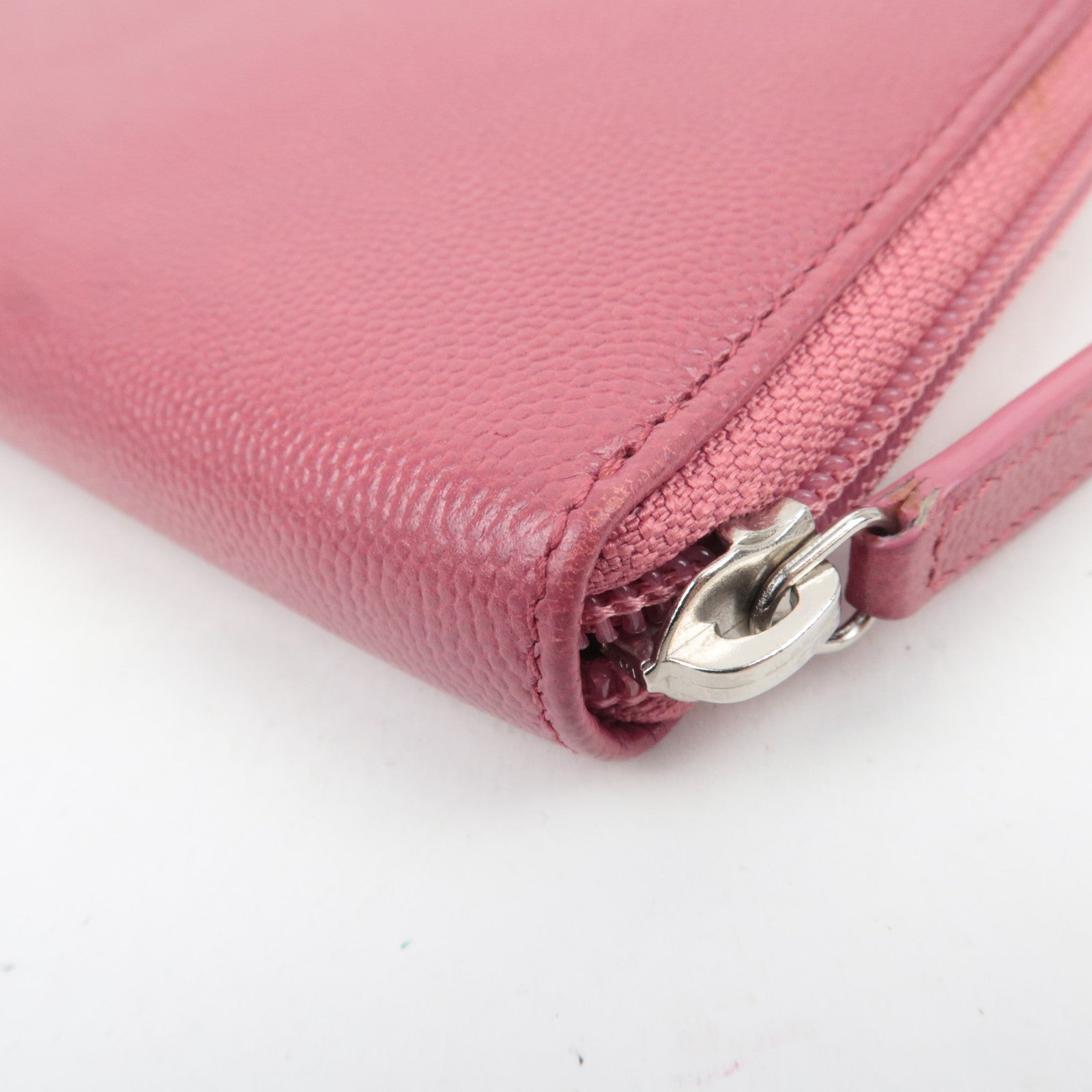 CHANEL Coco Mark Caviarskin Long Wallet Pink