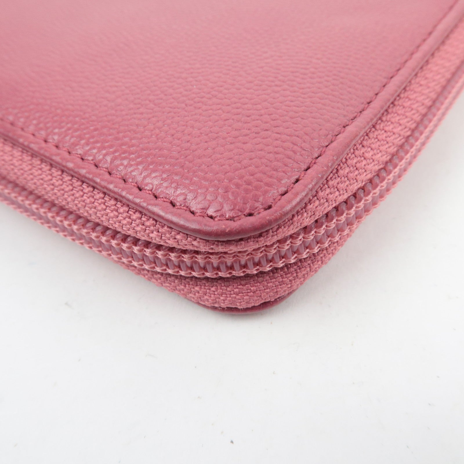 CHANEL Coco Mark Caviarskin Long Wallet Pink