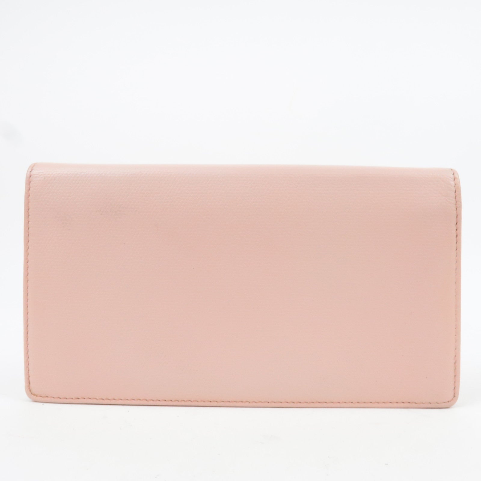 CHANEL Coco Button Leather Long Wallet Pink Gold HDW