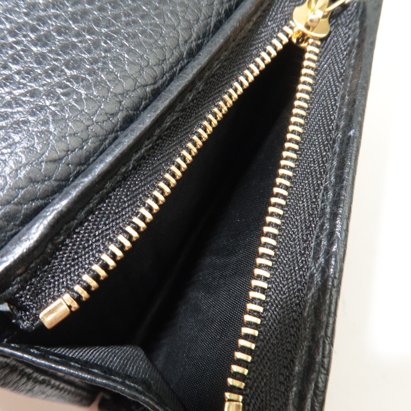 GUCCI GG Marmont Leather Wallet Black 456126