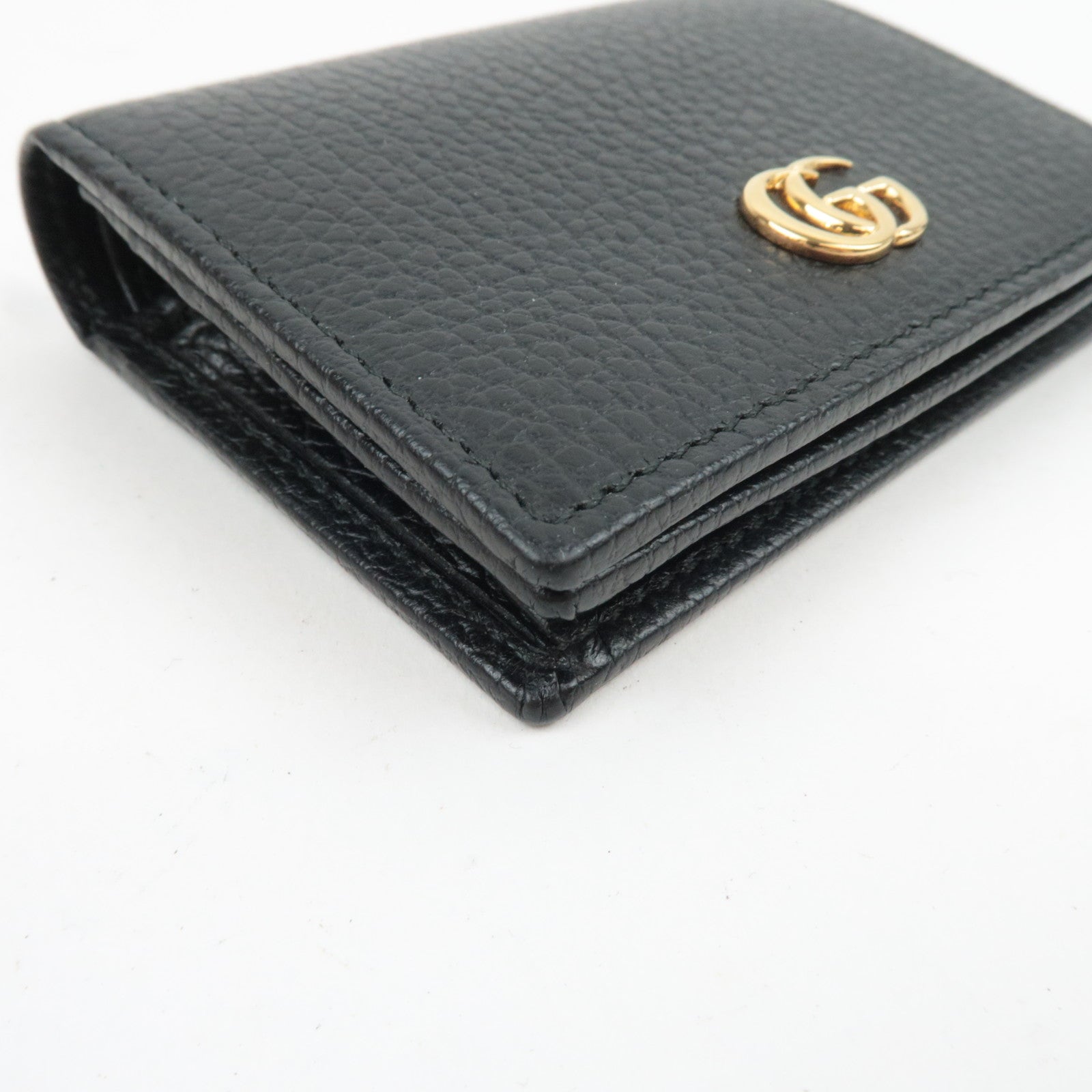 GUCCI GG Marmont Leather Wallet Black 456126