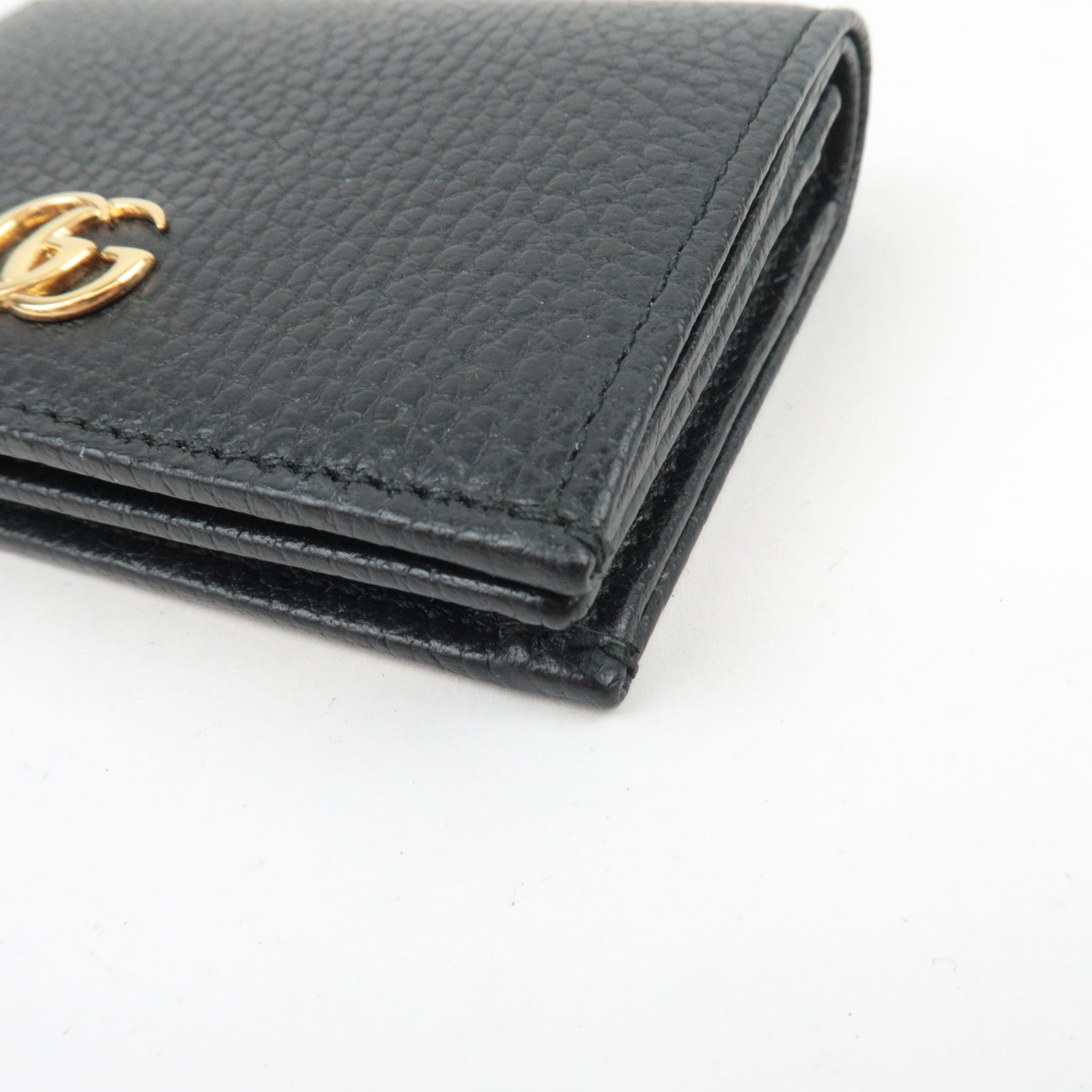 GUCCI GG Marmont Leather Wallet Black 456126